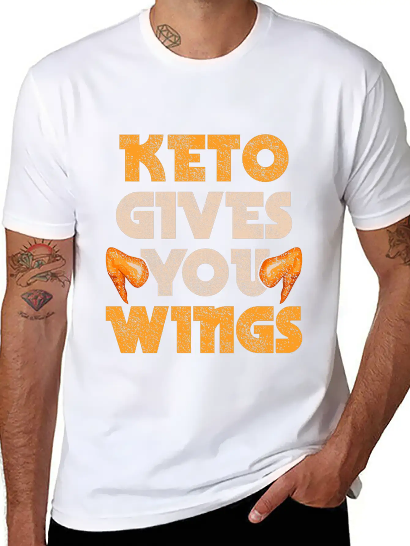 Keto Gives You Wings Chicken Food Ketogenic Diet Essential Unisex Summer Tee – Soft Cotton Casual Fit