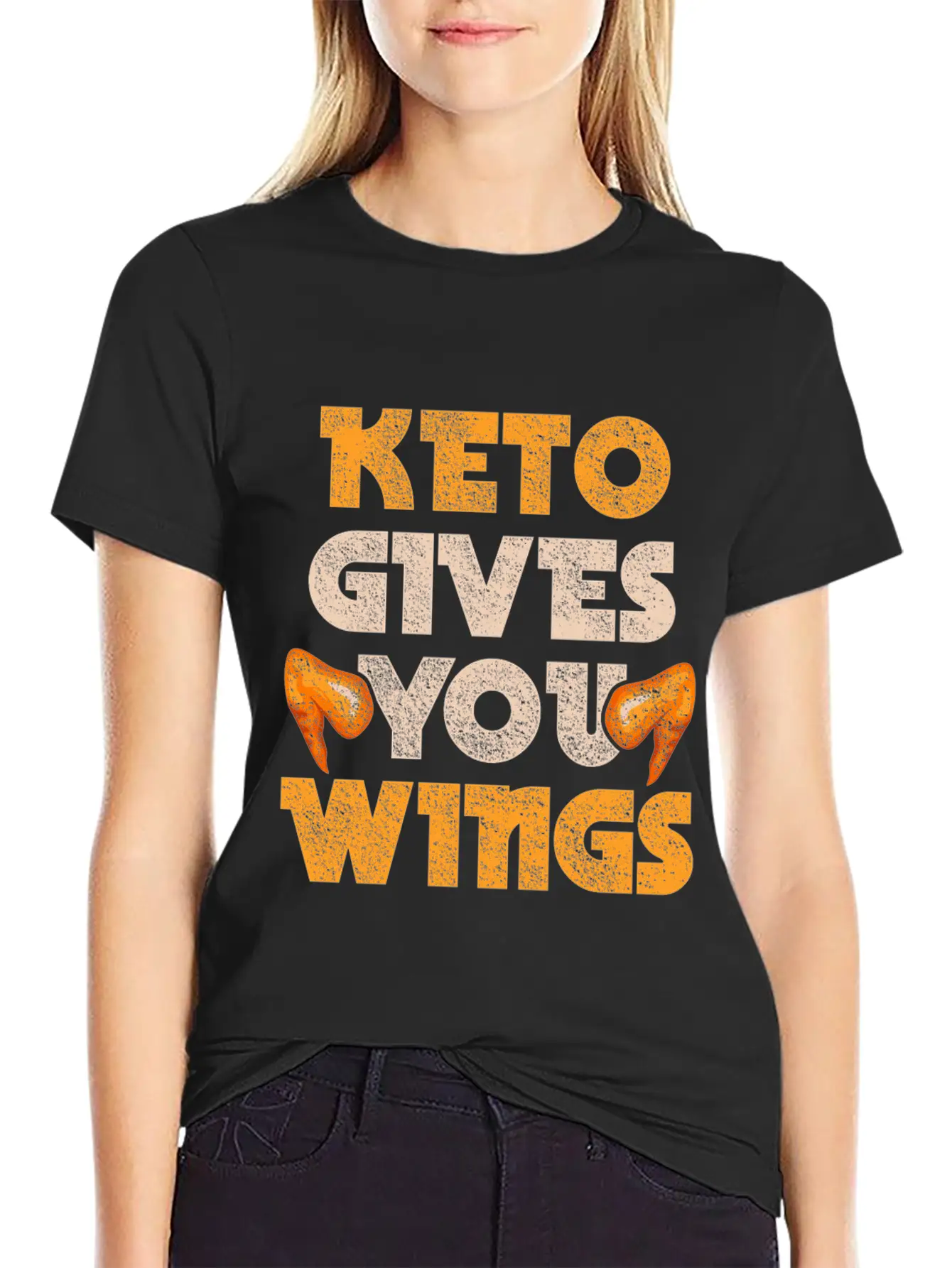 Keto Gives You Wings Chicken Food Ketogenic Diet Essential Unisex Summer Tee – Soft Cotton Casual Fit