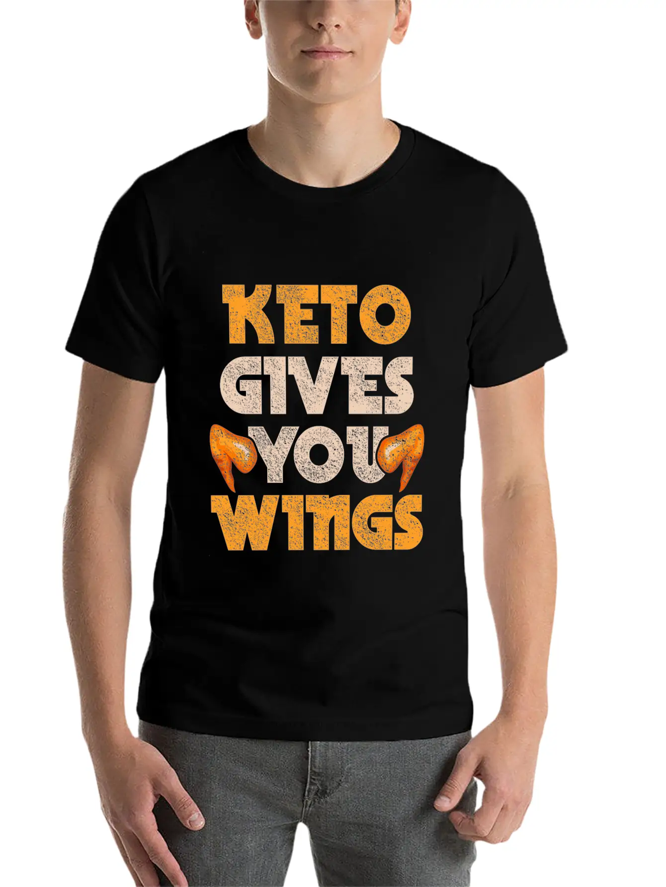 Keto Gives You Wings Chicken Food Ketogenic Diet Essential Unisex Summer Tee – Soft Cotton Casual Fit