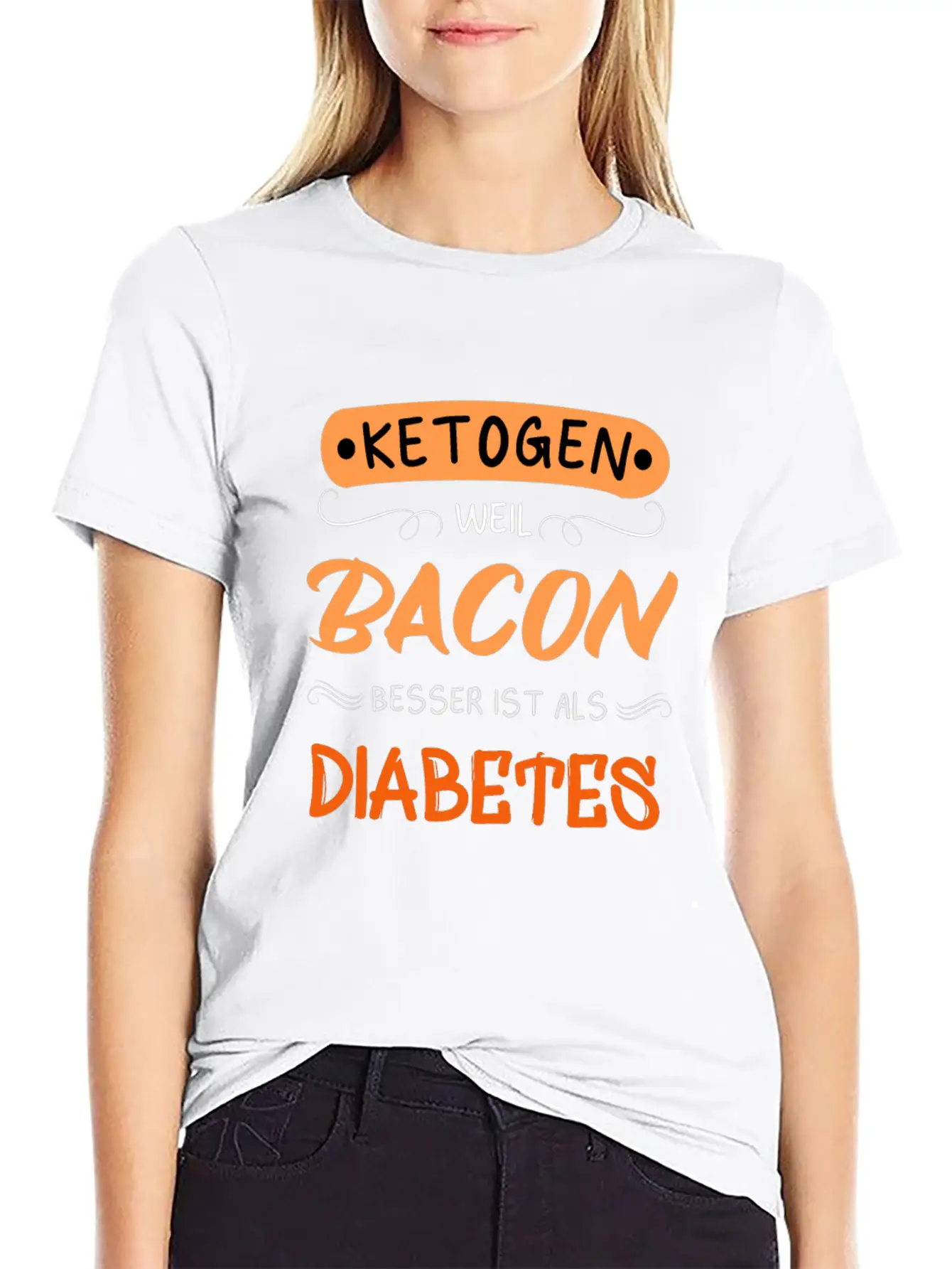 Ketogenic Because Bacon Is Better Than Diabetes Stylish Everyday T-Shirt – Unisex Basic Cotton Tee