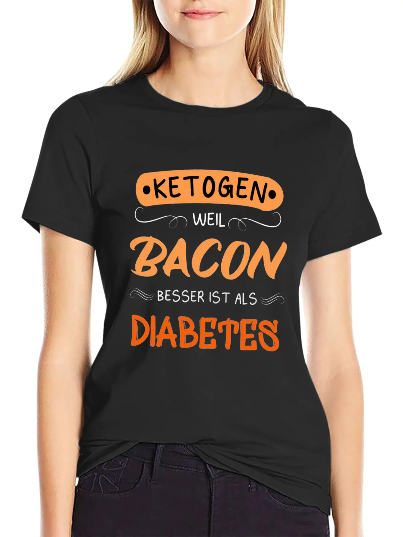 Ketogenic Because Bacon Is Better Than Diabetes Stylish Everyday T-Shirt – Unisex Basic Cotton Tee