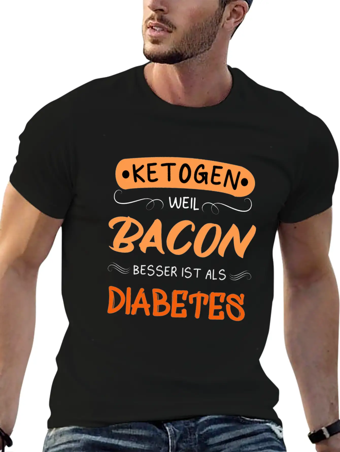 Ketogenic Because Bacon Is Better Than Diabetes Stylish Everyday T-Shirt – Unisex Basic Cotton Tee