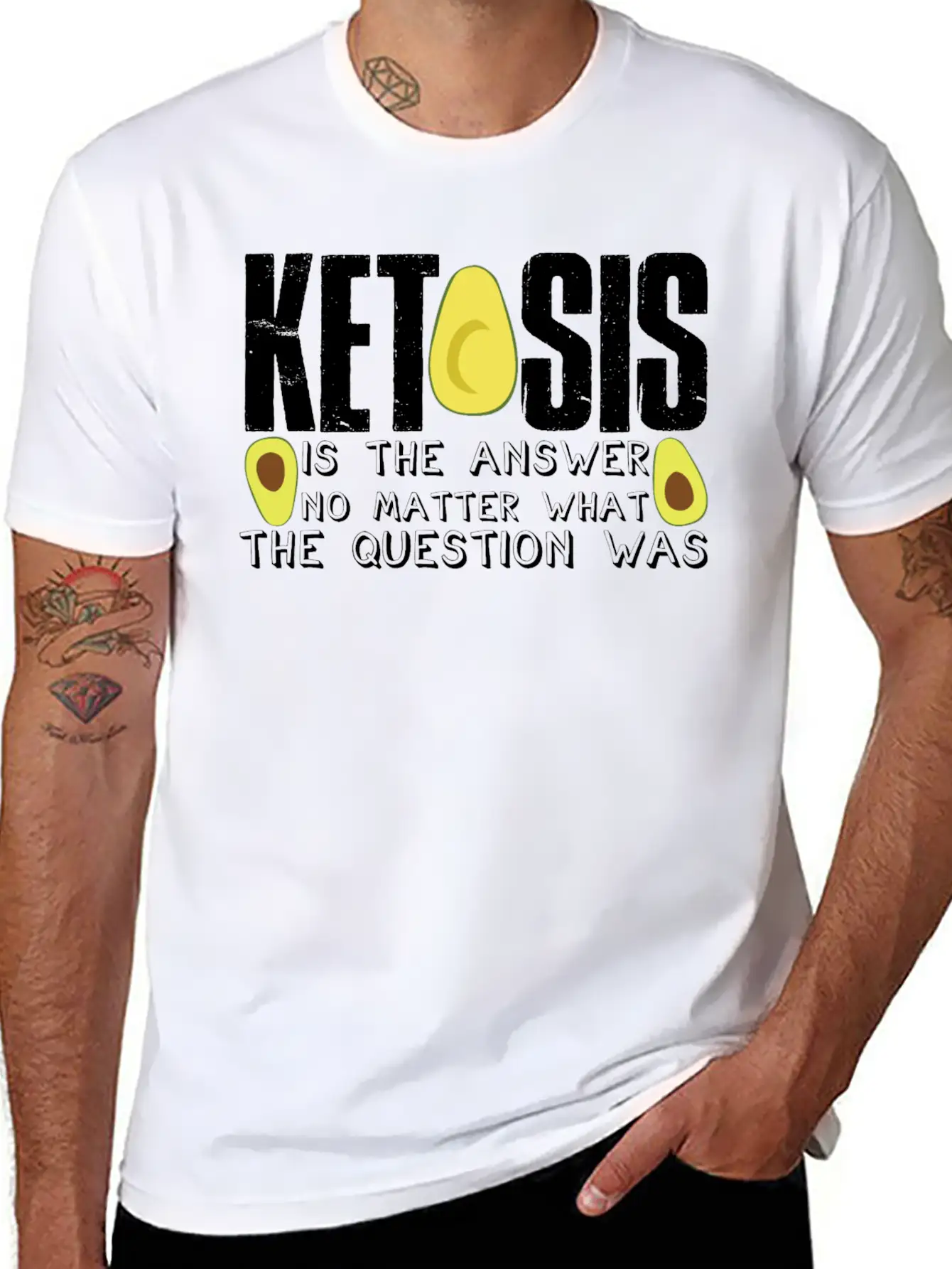 Ketogenic Diet Joke Keto Ketosis Weight Loss Diets Basic Graphic T-Shirt – Daily Comfort In Soft Cotton