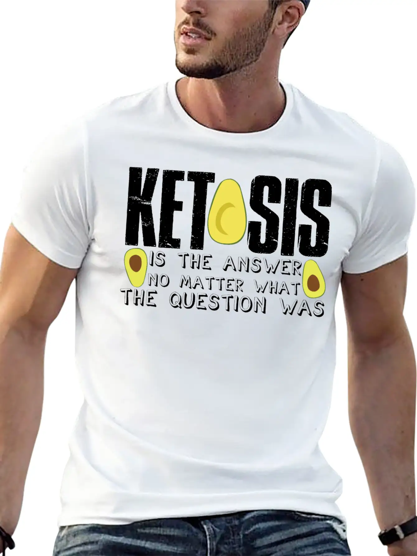 Ketogenic Diet Joke Keto Ketosis Weight Loss Diets Basic Graphic T-Shirt – Daily Comfort In Soft Cotton
