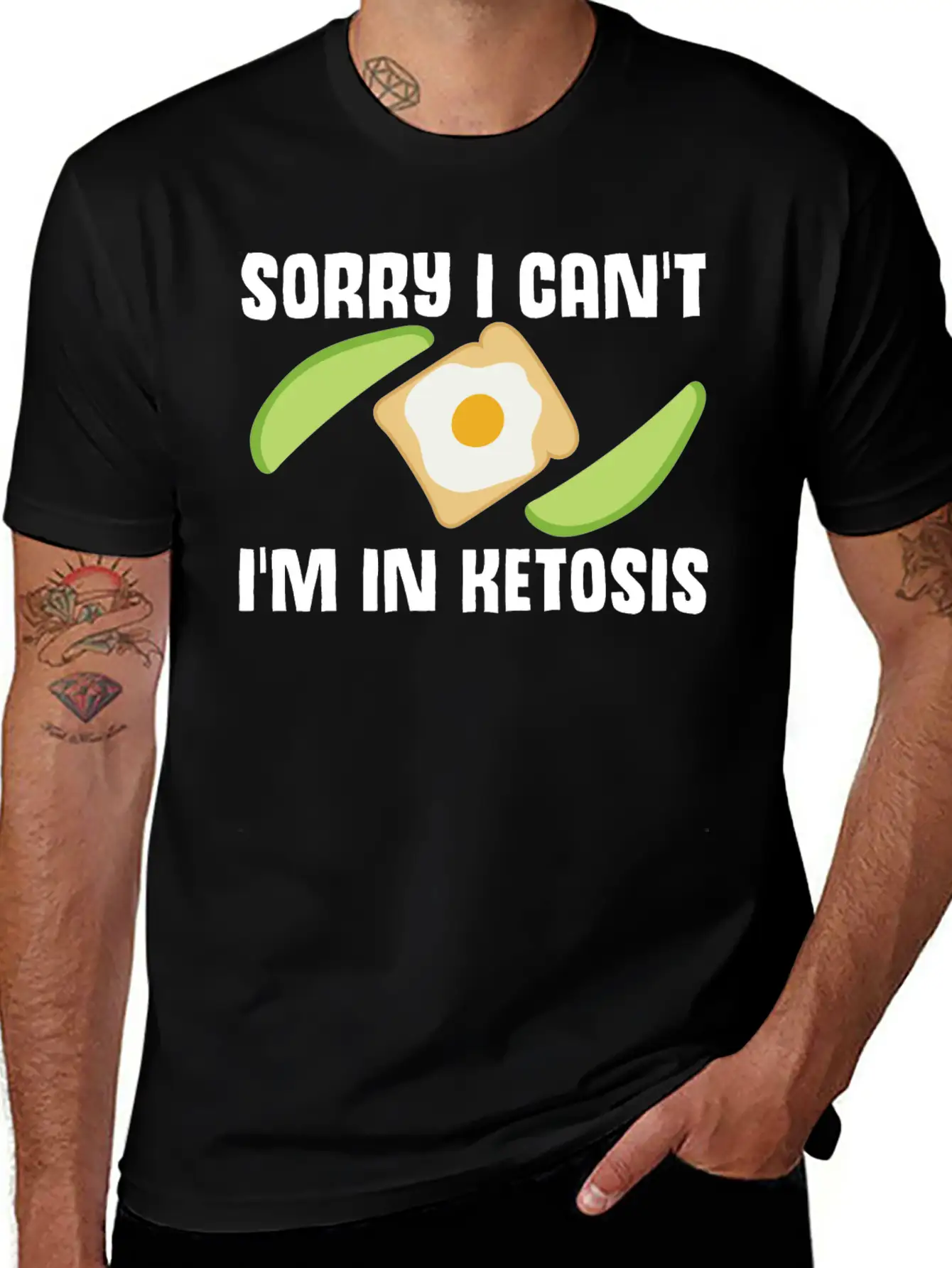 Ketogenic Diet Joke Keto Ketosis Weight Loss Diets Stylish Everyday T-Shirt – Unisex Basic Cotton Tee