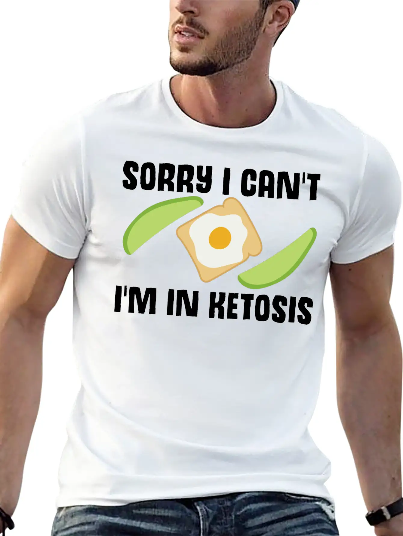 Ketogenic Diet Joke Keto Ketosis Weight Loss Diets Stylish Everyday T-Shirt – Unisex Basic Cotton Tee