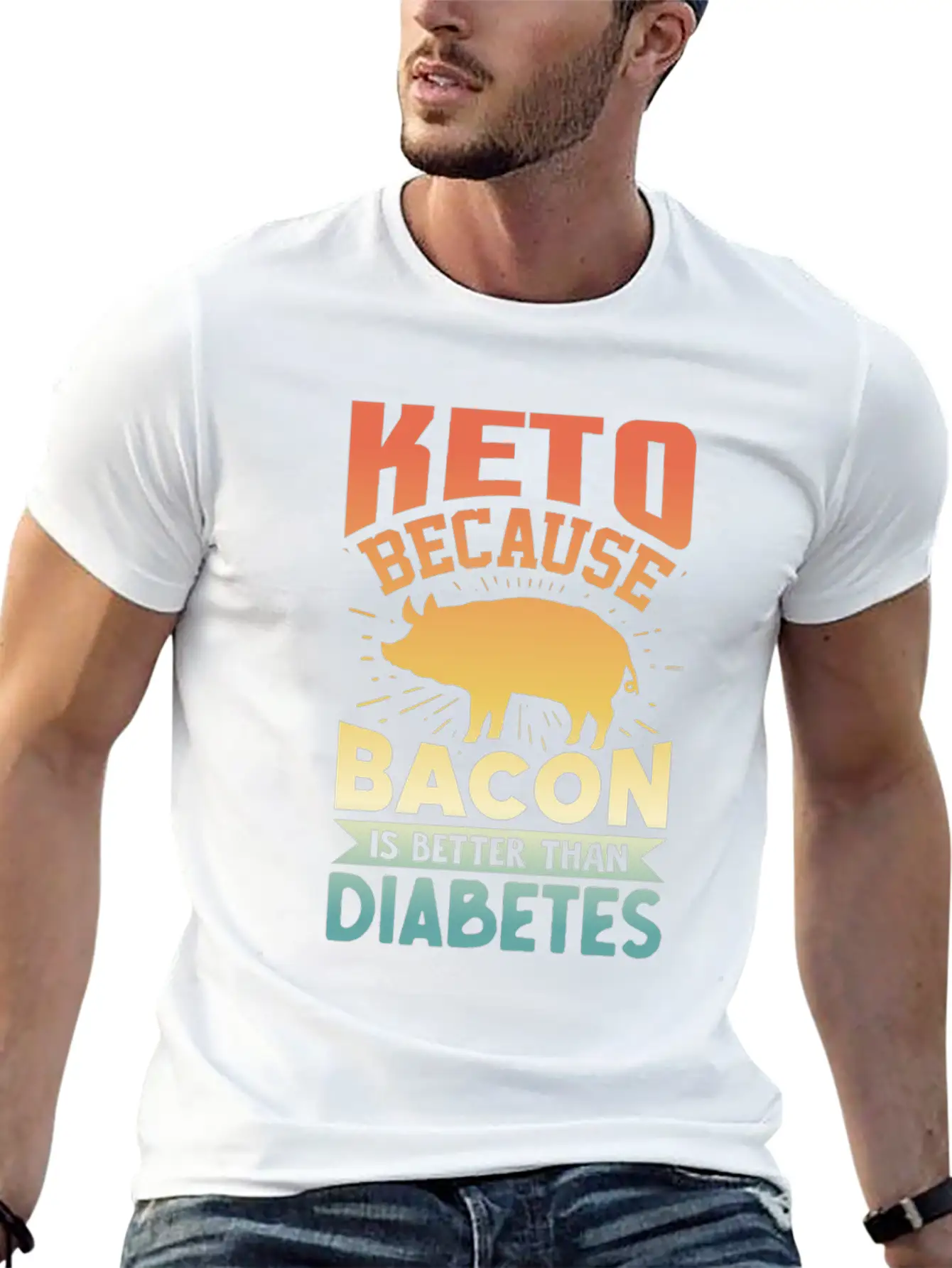 Ketogenic Diet Keto Because Bacon Is Better Than D Unisex Short Sleeve Soft Cotton T-Shirt – Casual Everyday Wear