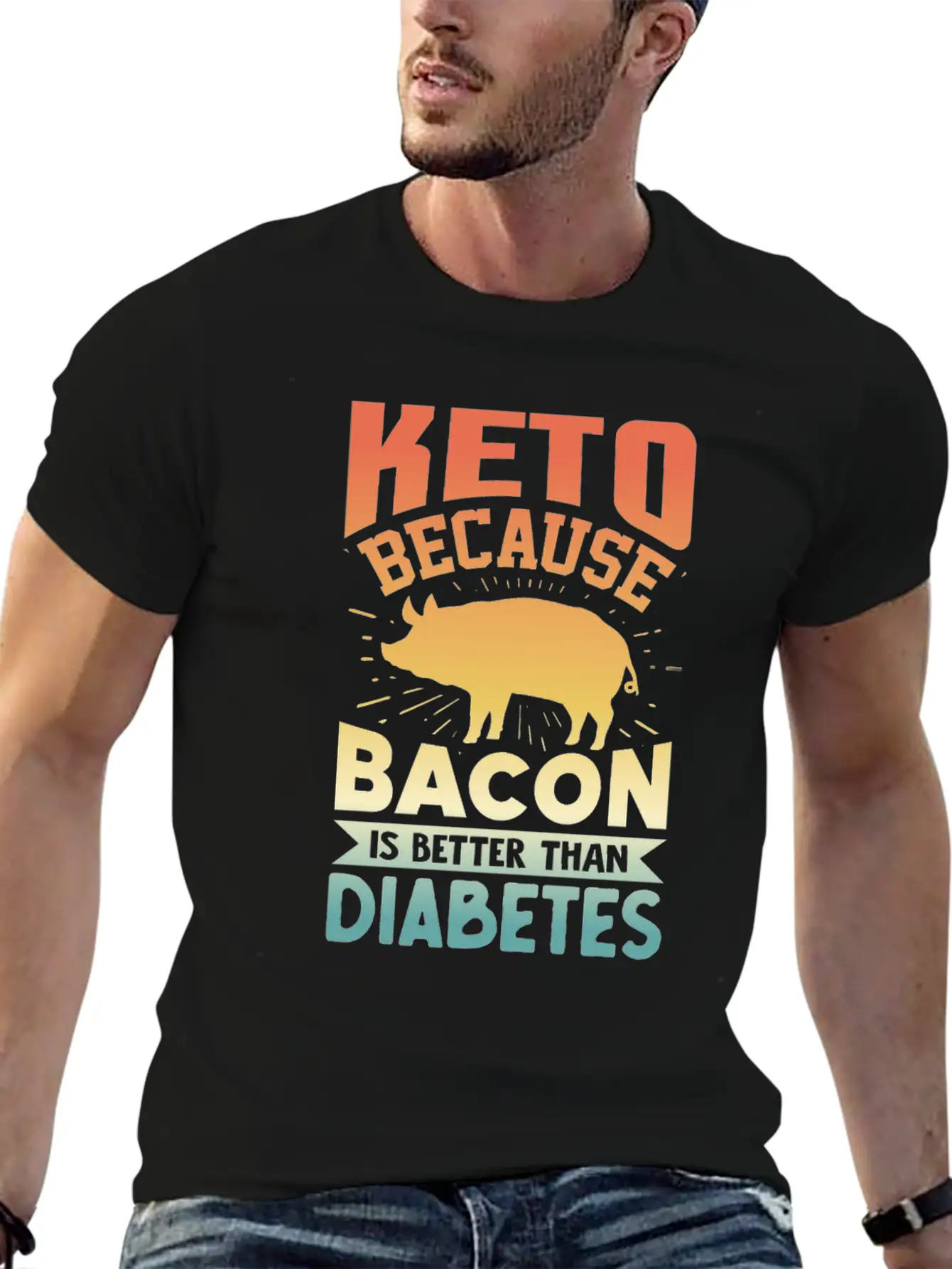 Ketogenic Diet Keto Because Bacon Is Better Than D Unisex Short Sleeve Soft Cotton T-Shirt – Casual Everyday Wear