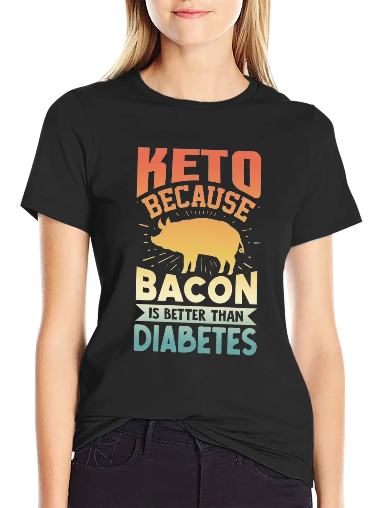 Ketogenic Diet Keto Because Bacon Is Better Than D Unisex Short Sleeve Soft Cotton T-Shirt – Casual Everyday Wear