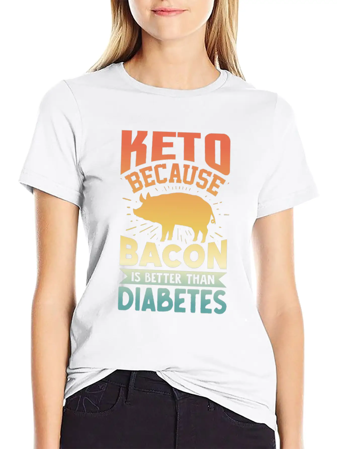 Ketogenic Diet Keto Because Bacon Is Better Than D Unisex Short Sleeve Soft Cotton T-Shirt – Casual Everyday Wear