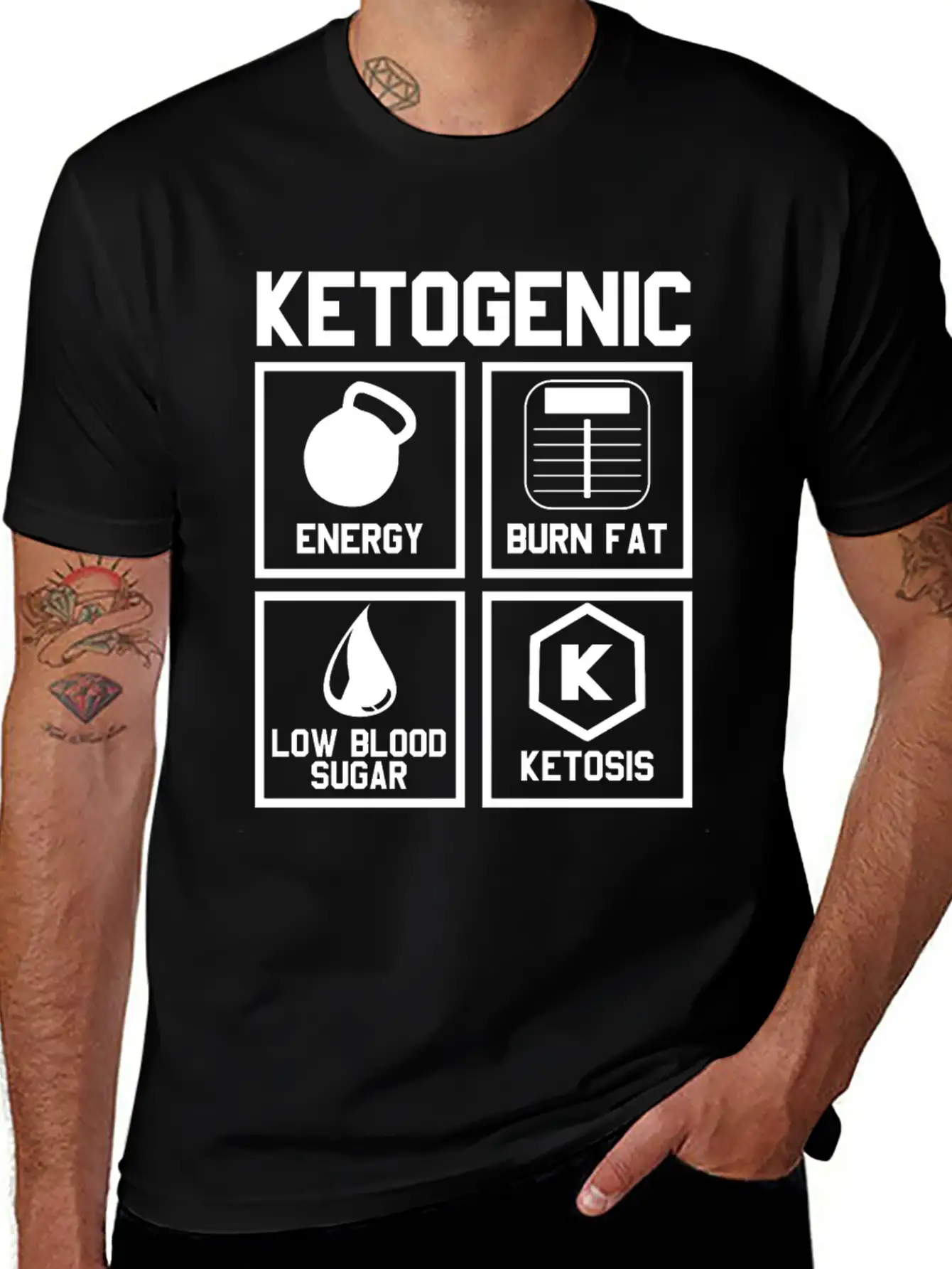 Ketogenic Diet : Ketone Ketosis Label Timeless Short Sleeve Tee – Comfy And Minimalist Design