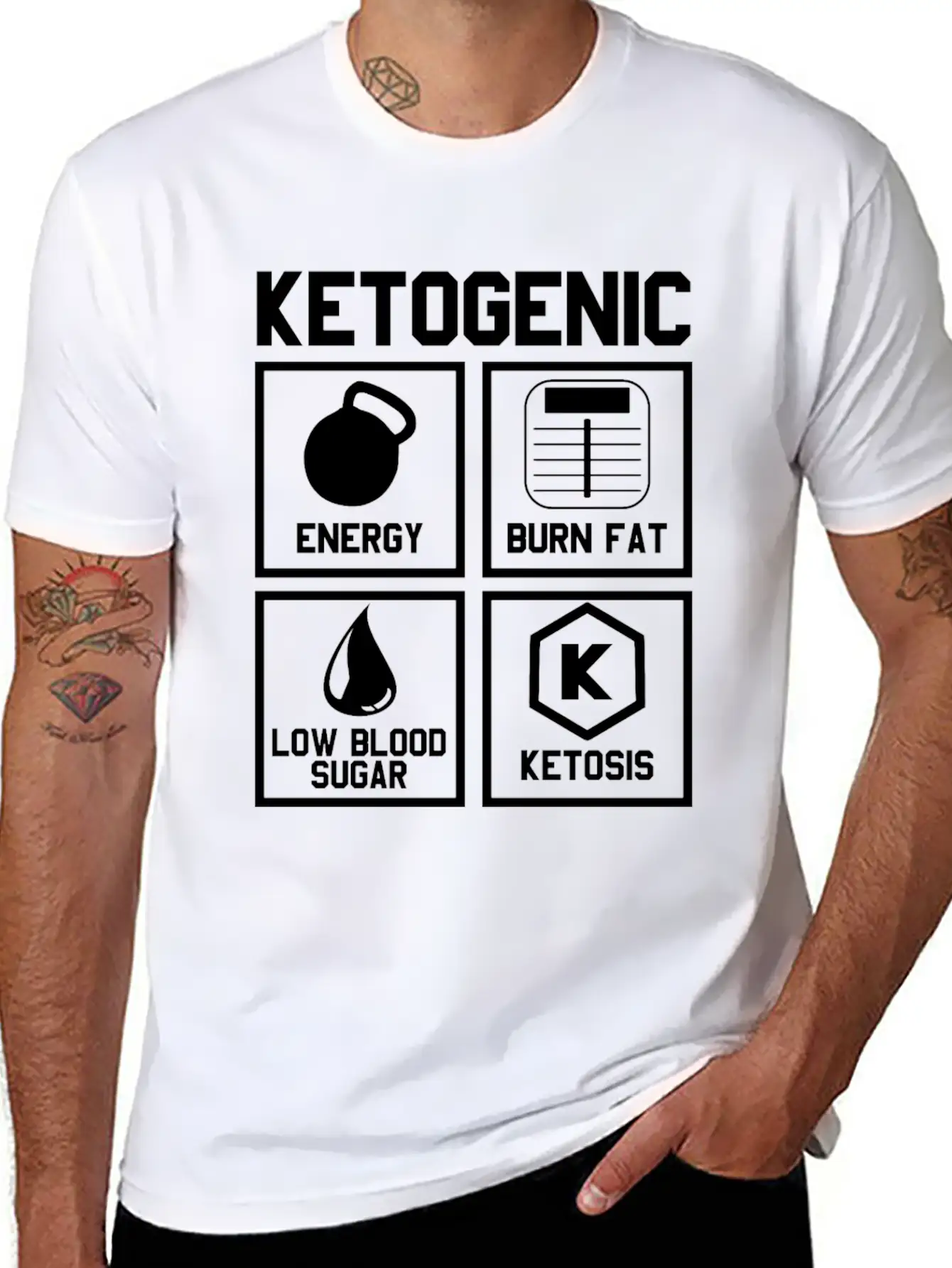 Ketogenic Diet : Ketone Ketosis Label Timeless Short Sleeve Tee – Comfy And Minimalist Design