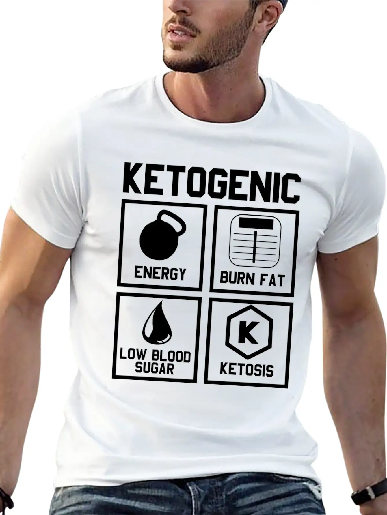 Ketogenic Diet : Ketone Ketosis Label Timeless Short Sleeve Tee – Comfy And Minimalist Design