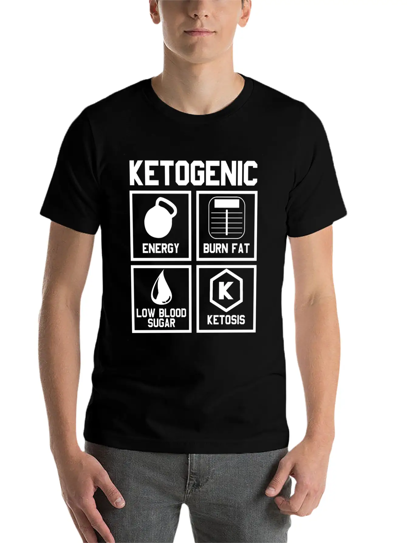 Ketogenic Diet : Ketone Ketosis Label Timeless Short Sleeve Tee – Comfy And Minimalist Design