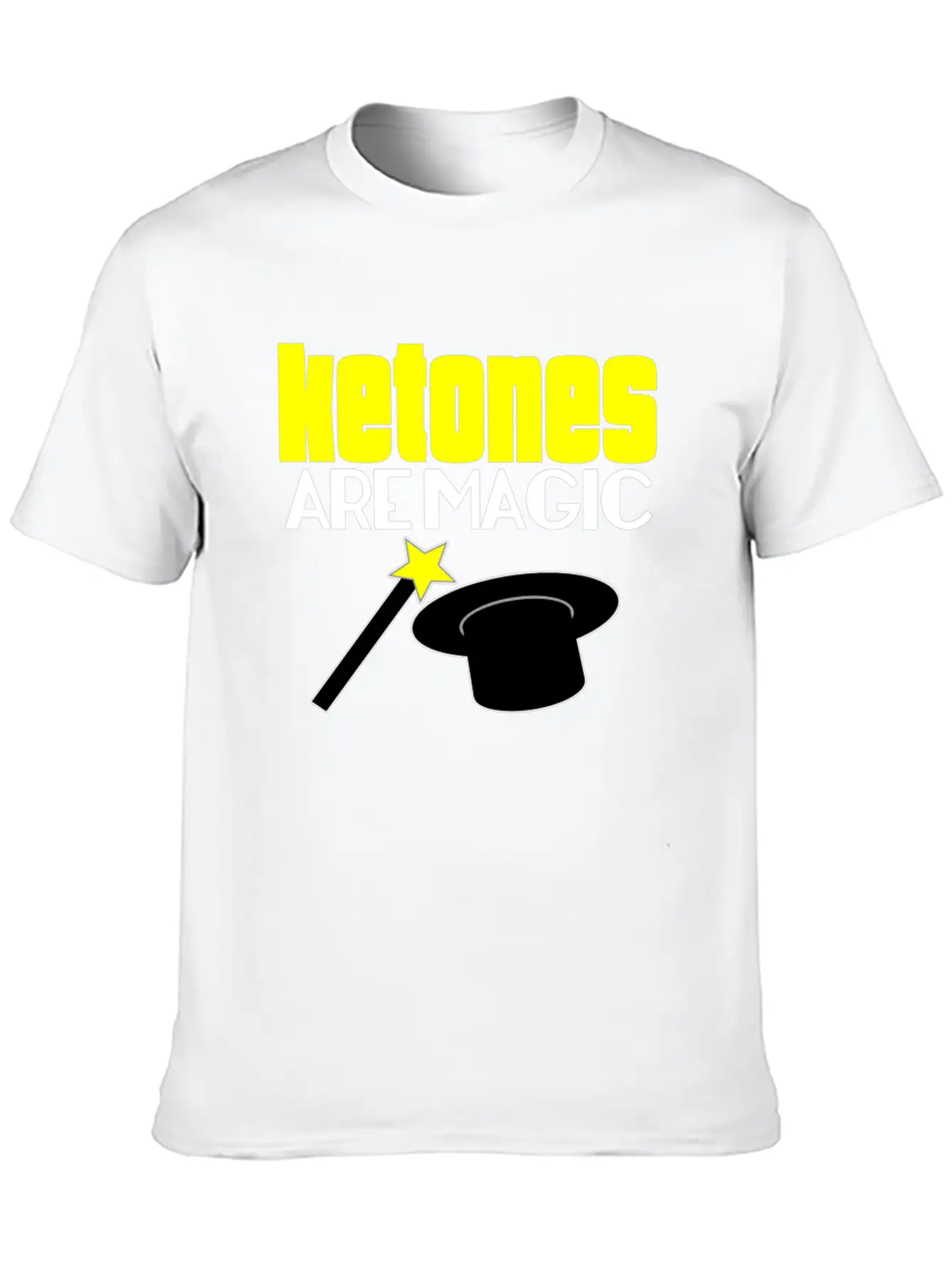 Ketones Are Magic LCHF Keto Diet Low Carb High Fat Stylish Everyday T-Shirt – Unisex Basic Cotton Tee