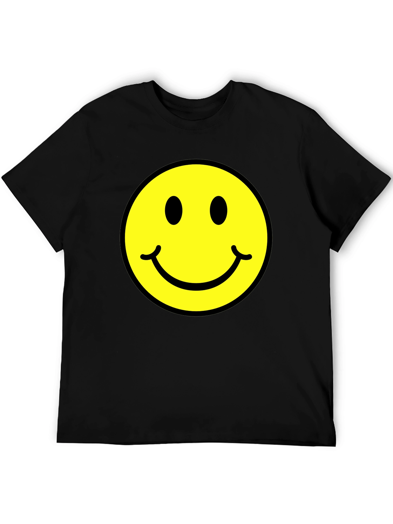 Smiley Face Graphic Black T-Shirt