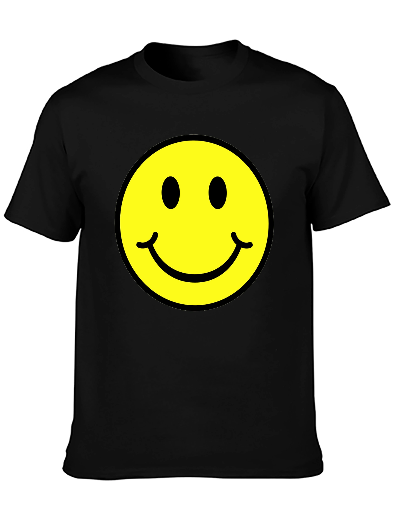 Smiley Face Graphic Black T-Shirt