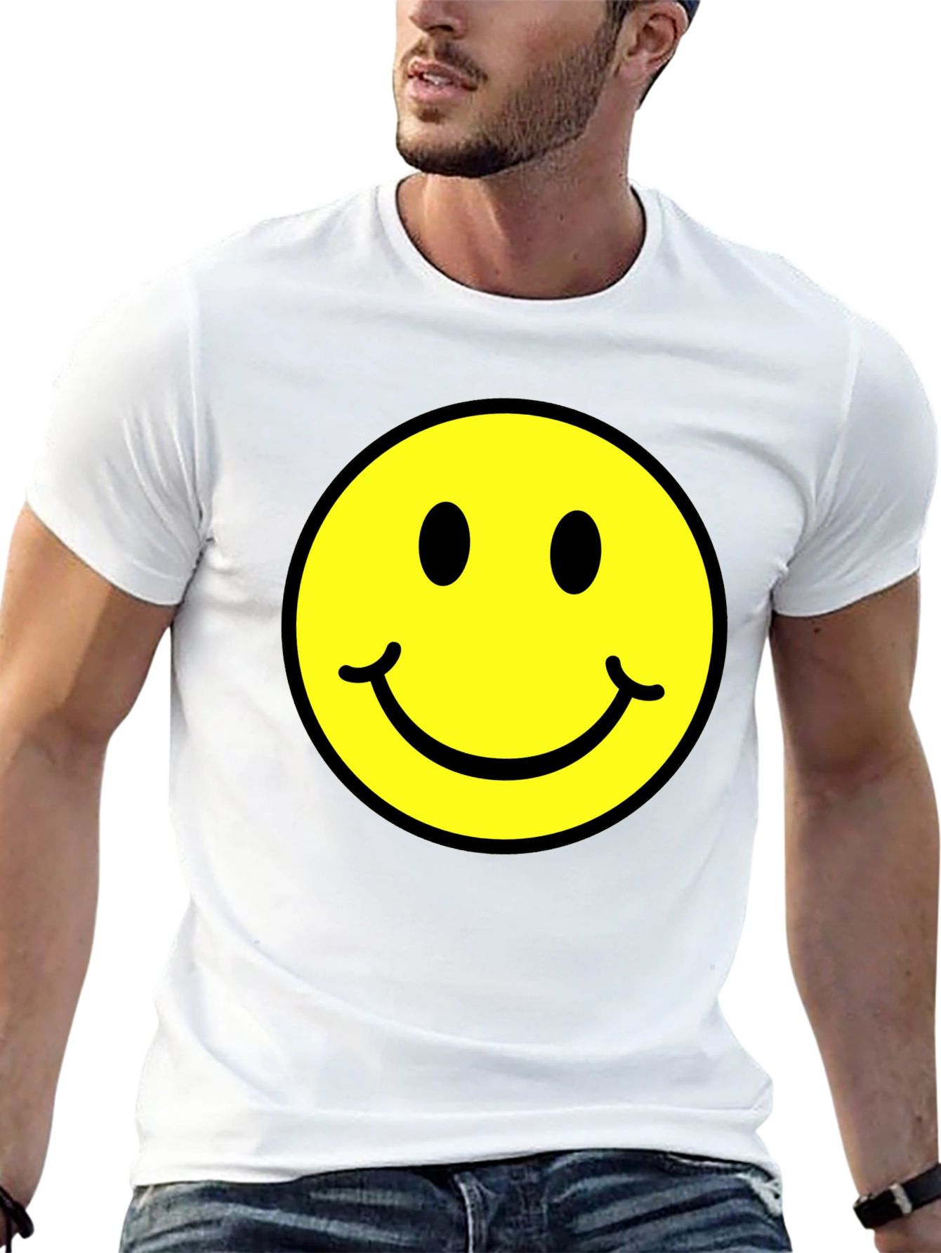 Smiley Face Graphic Black T-Shirt