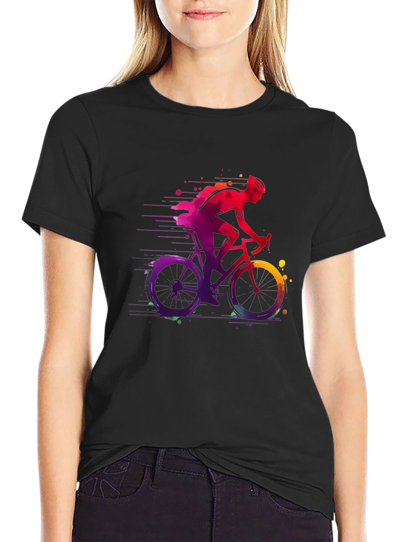 Mens Bicycle Graphic Tee - Vibrant Cycling Shirt