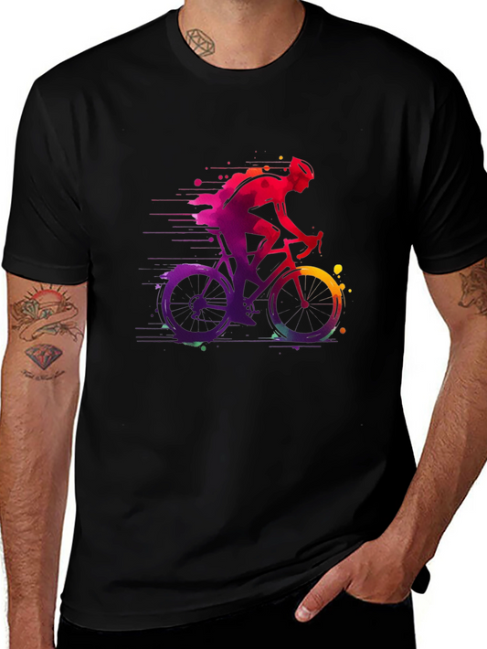 Mens Bicycle Graphic Tee - Vibrant Cycling Shirt