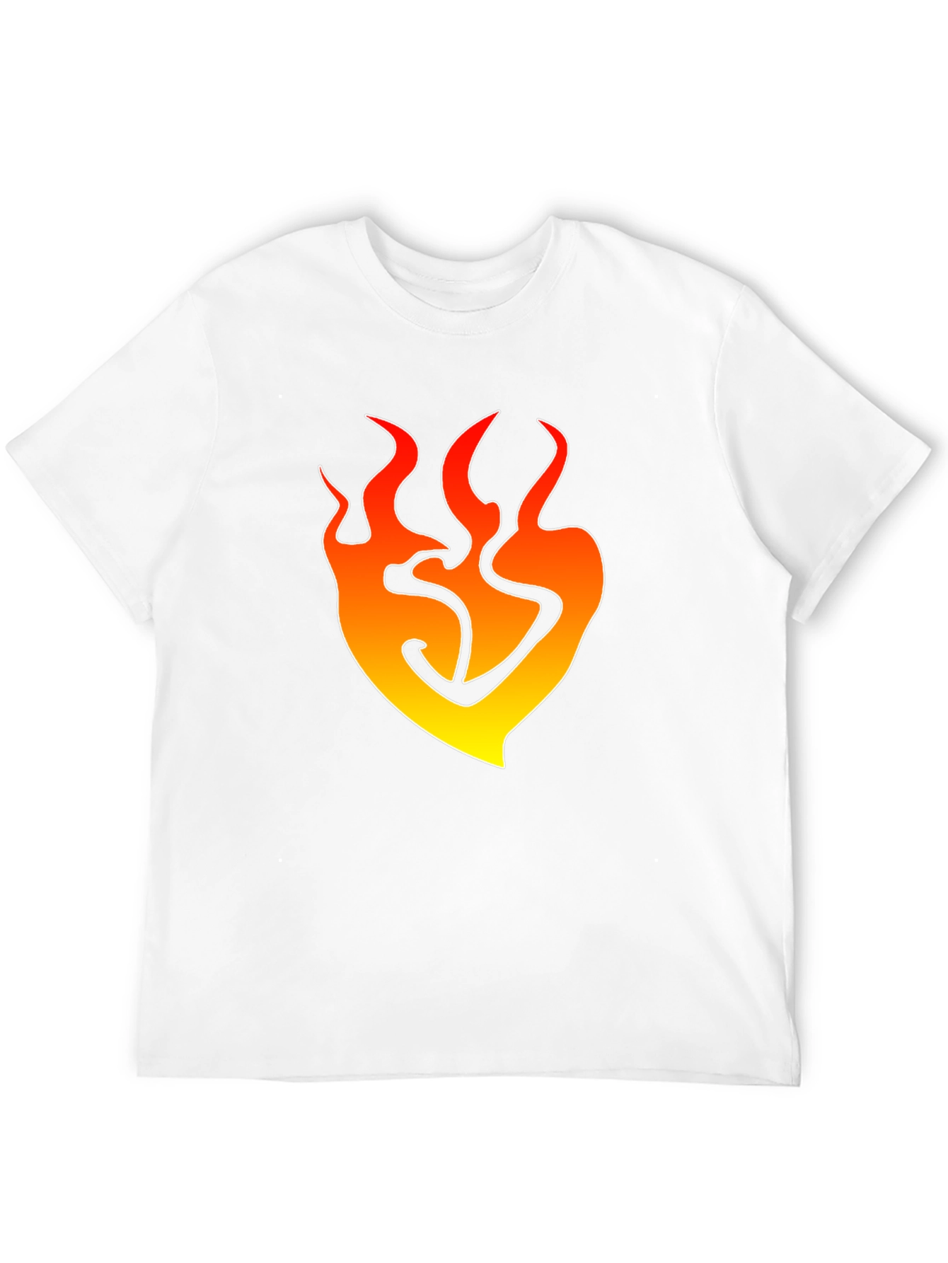 Flame Heart Graphic T-Shirt - Trendy Black Tee