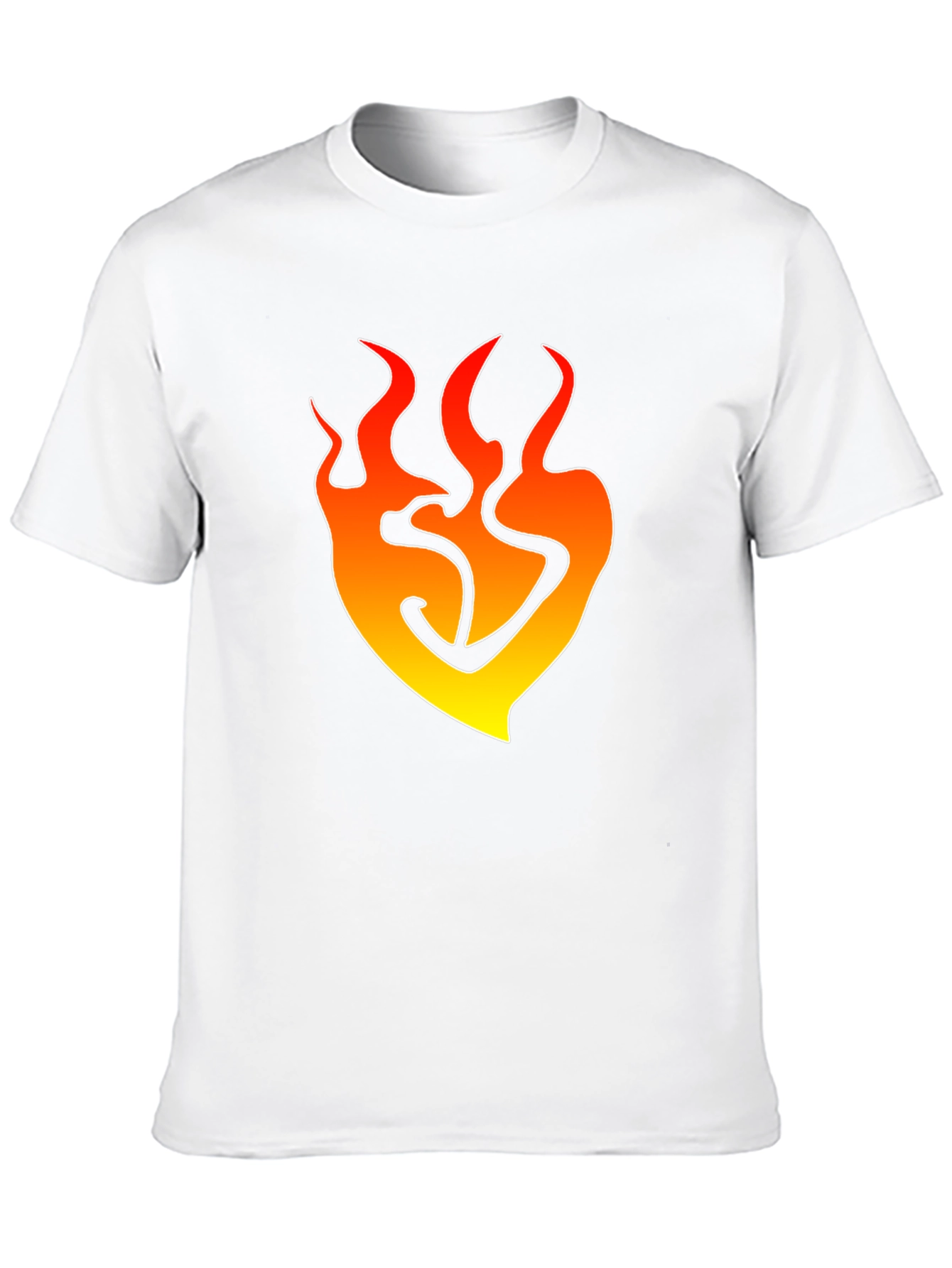 Flame Heart Graphic T-Shirt - Trendy Black Tee