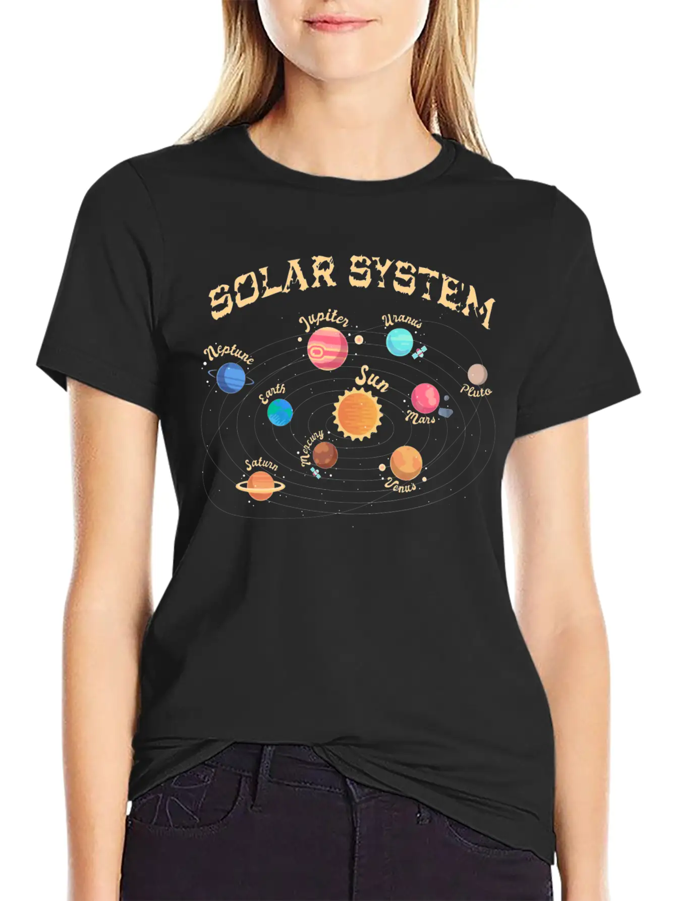 Kids Solar System Planets Outer Space Knowledge Comfortable Minimalist Graphic Tee – Summer Style Essential