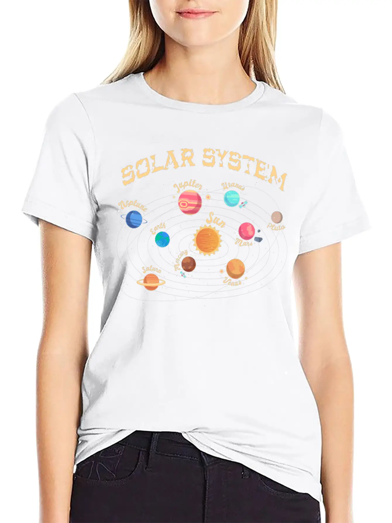 Kids Solar System Planets Outer Space Knowledge Comfortable Minimalist Graphic Tee – Summer Style Essential