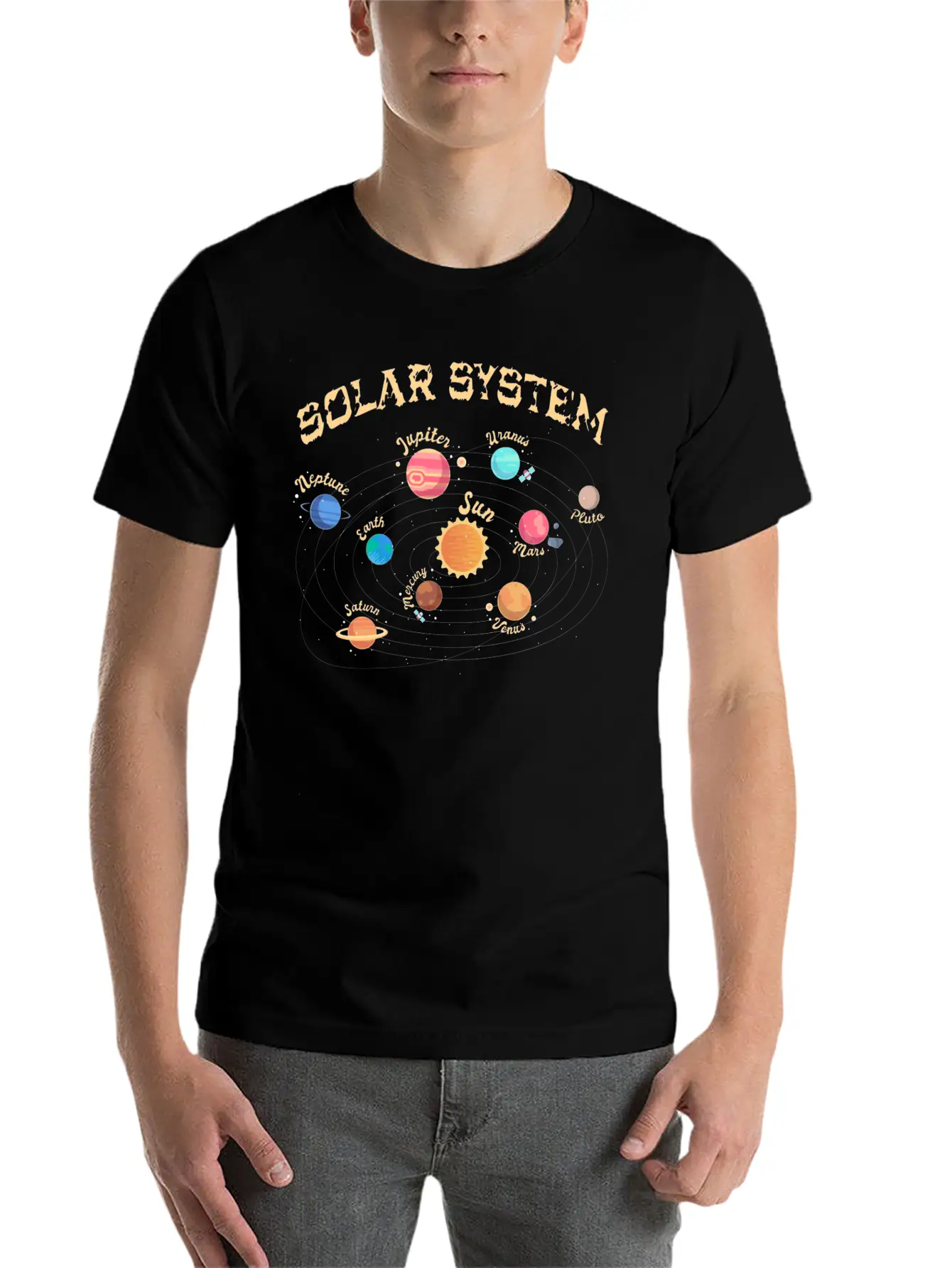 Kids Solar System Planets Outer Space Knowledge Comfortable Minimalist Graphic Tee – Summer Style Essential