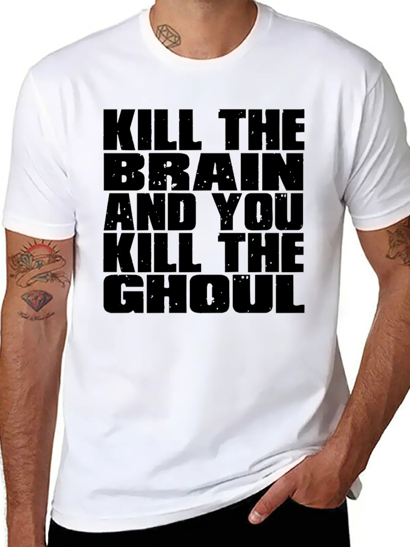 Kill The Brain And You Kill The Ghoul Unisex Short Sleeve Soft Cotton T-Shirt – Casual Everyday Wear