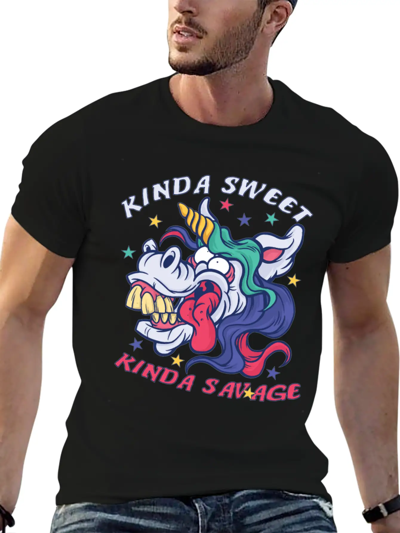 Kinda Sweet Kinda Savage Unicorn Essential Unisex Summer Tee – Soft Cotton Casual Fit