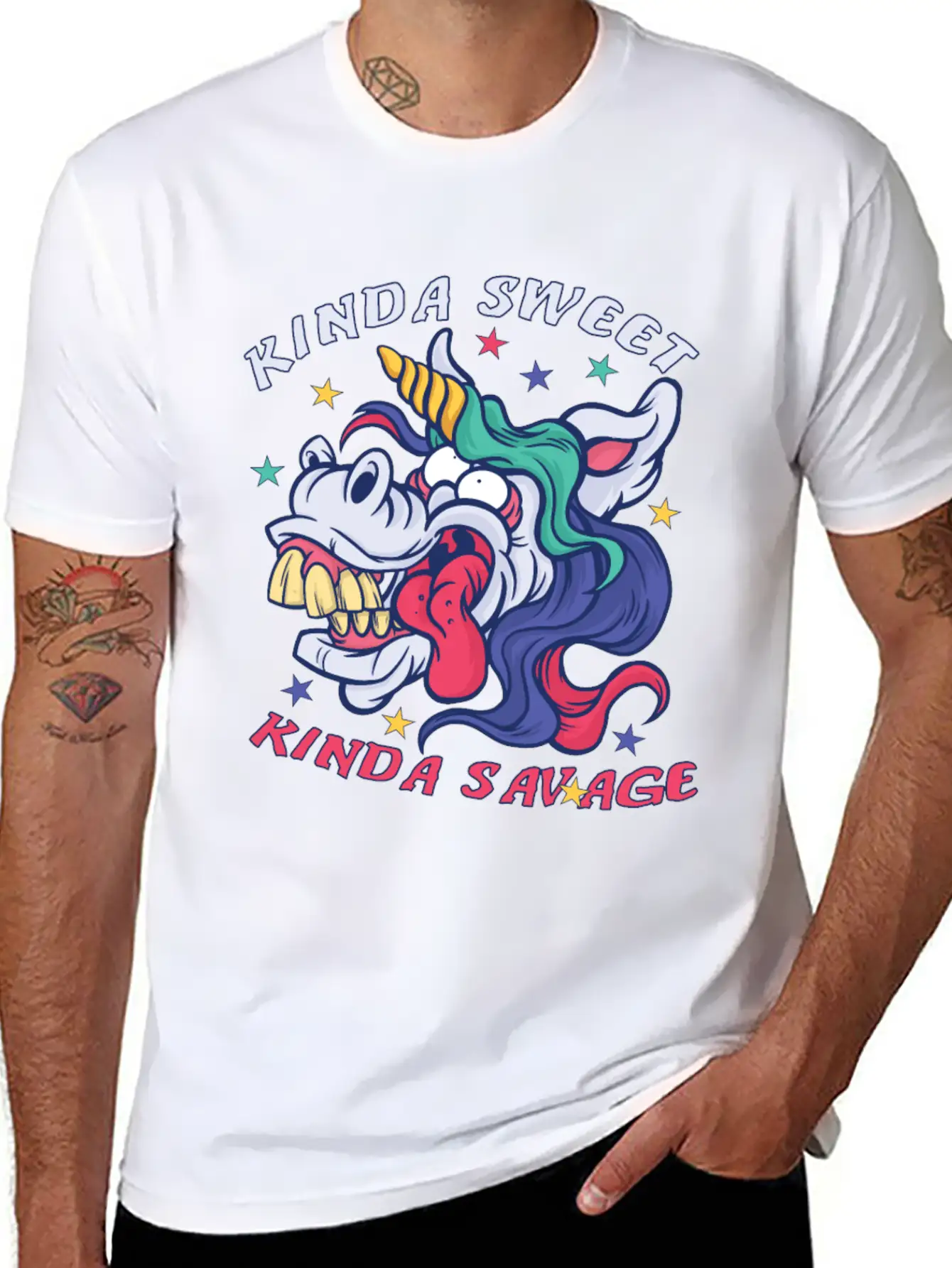 Kinda Sweet Kinda Savage Unicorn Essential Unisex Summer Tee – Soft Cotton Casual Fit