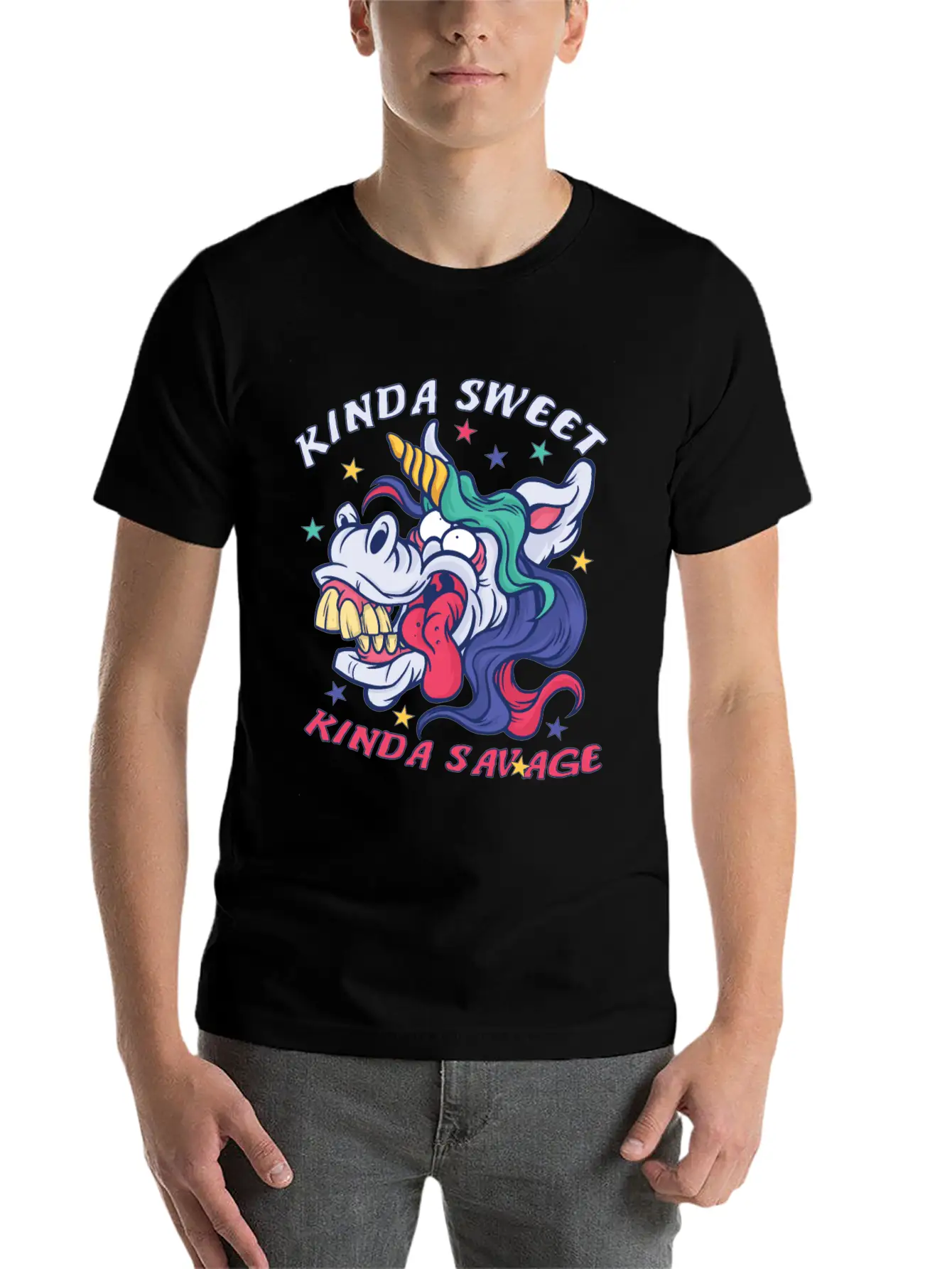Kinda Sweet Kinda Savage Unicorn Essential Unisex Summer Tee – Soft Cotton Casual Fit
