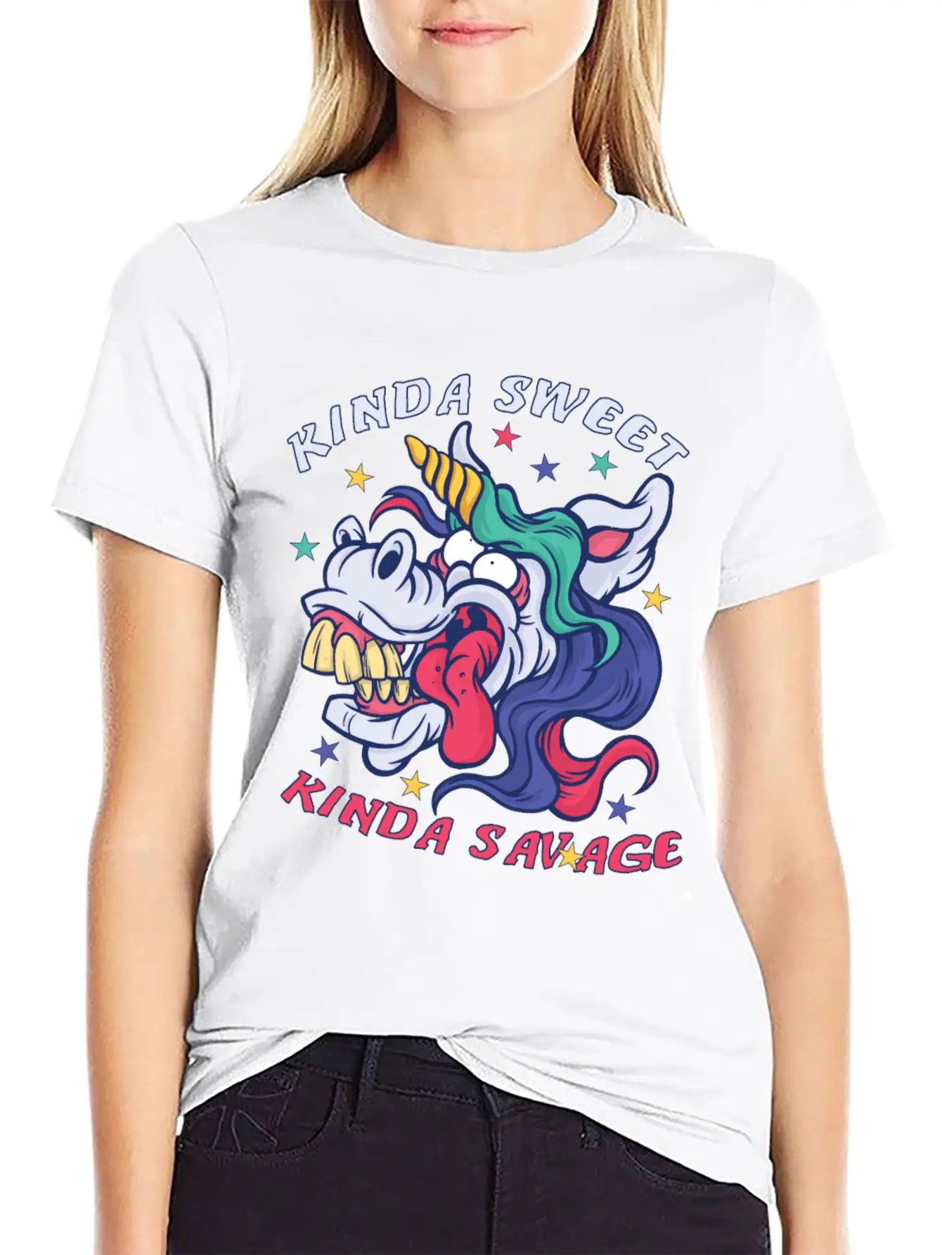 Kinda Sweet Kinda Savage Unicorn Essential Unisex Summer Tee – Soft Cotton Casual Fit
