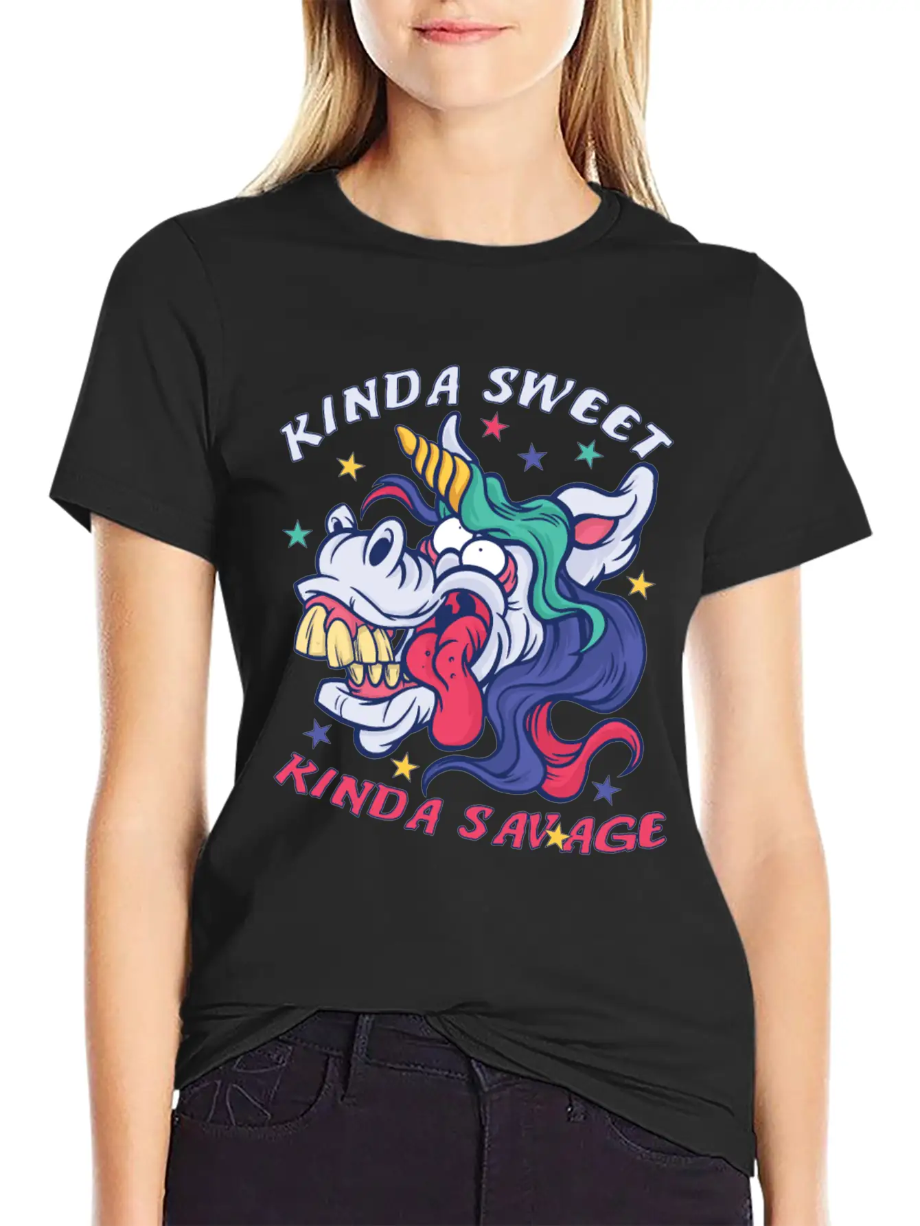 Kinda Sweet Kinda Savage Unicorn Essential Unisex Summer Tee – Soft Cotton Casual Fit