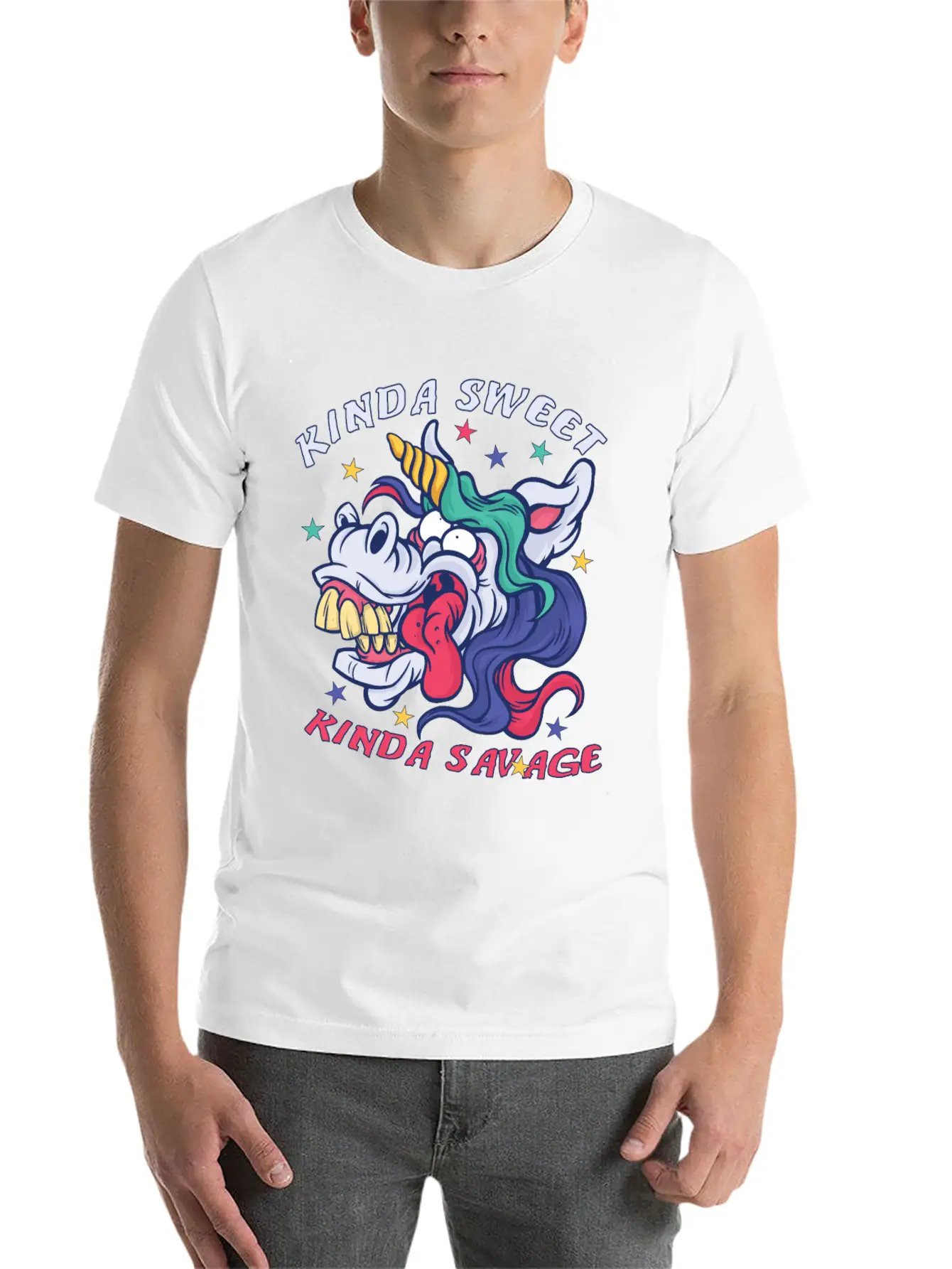 Kinda Sweet Kinda Savage Unicorn Essential Unisex Summer Tee – Soft Cotton Casual Fit