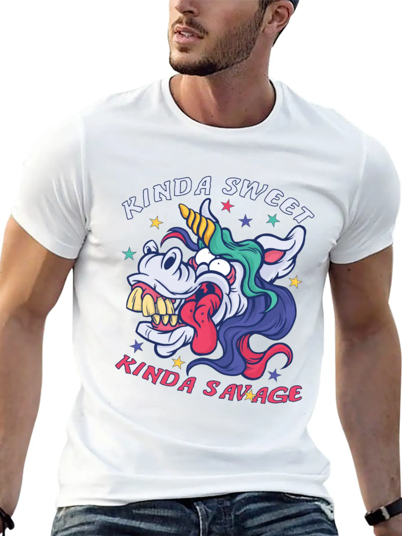 Kinda Sweet Kinda Savage Unicorn Essential Unisex Summer Tee – Soft Cotton Casual Fit