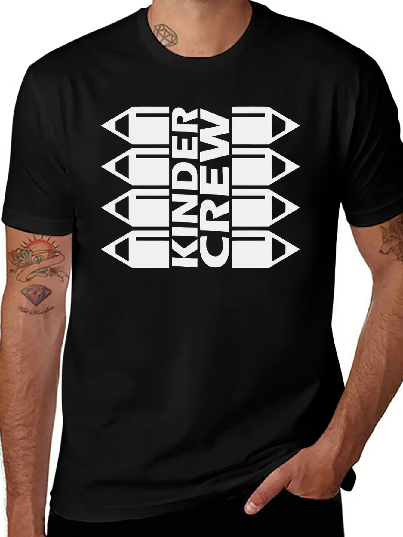 Kinder Crew Pencil Comfortable Minimalist Graphic Tee – Summer Style Essential