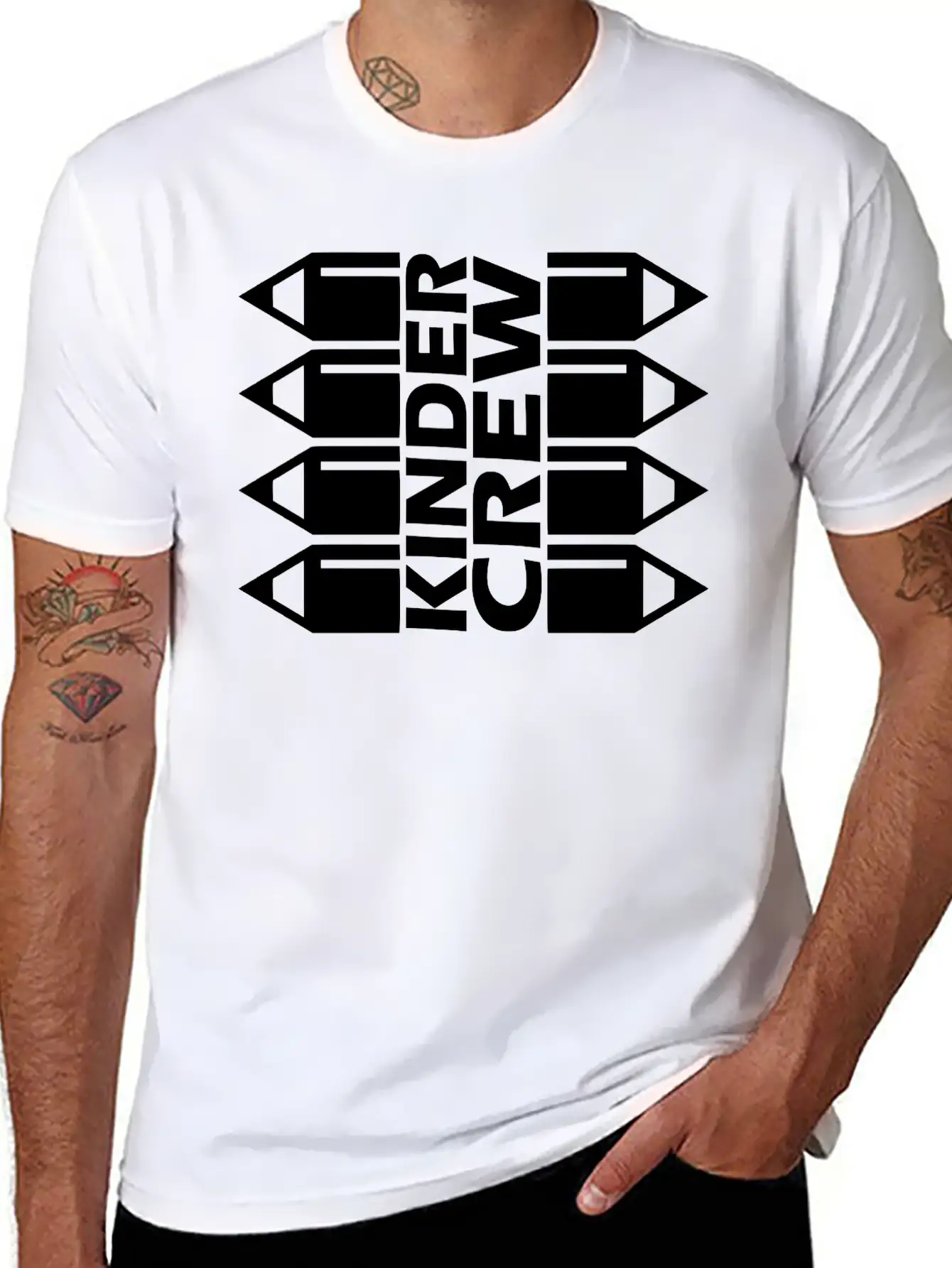 Kinder Crew Pencil Comfortable Minimalist Graphic Tee – Summer Style Essential