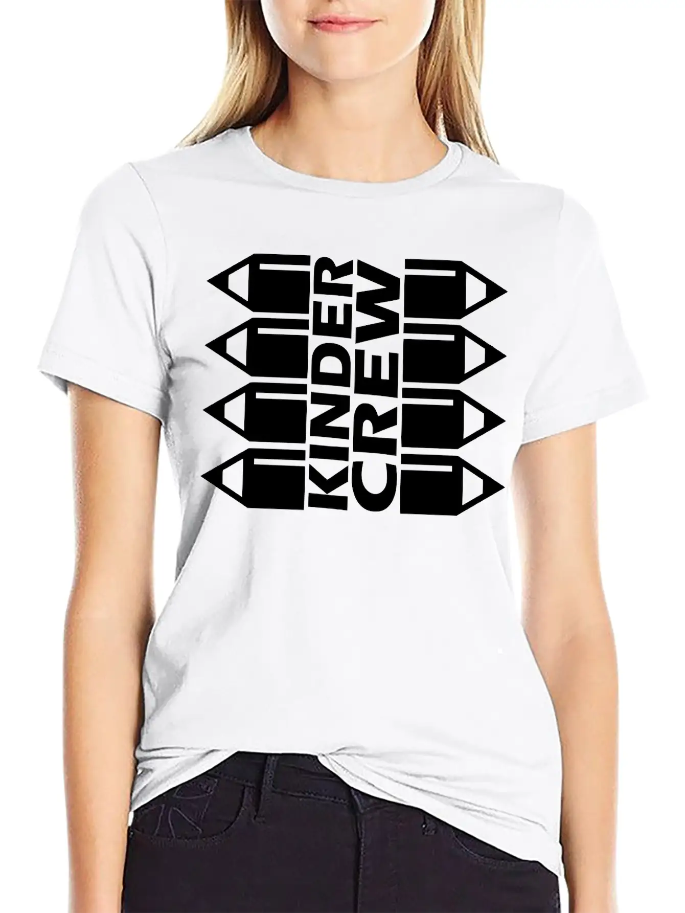 Kinder Crew Pencil Comfortable Minimalist Graphic Tee – Summer Style Essential