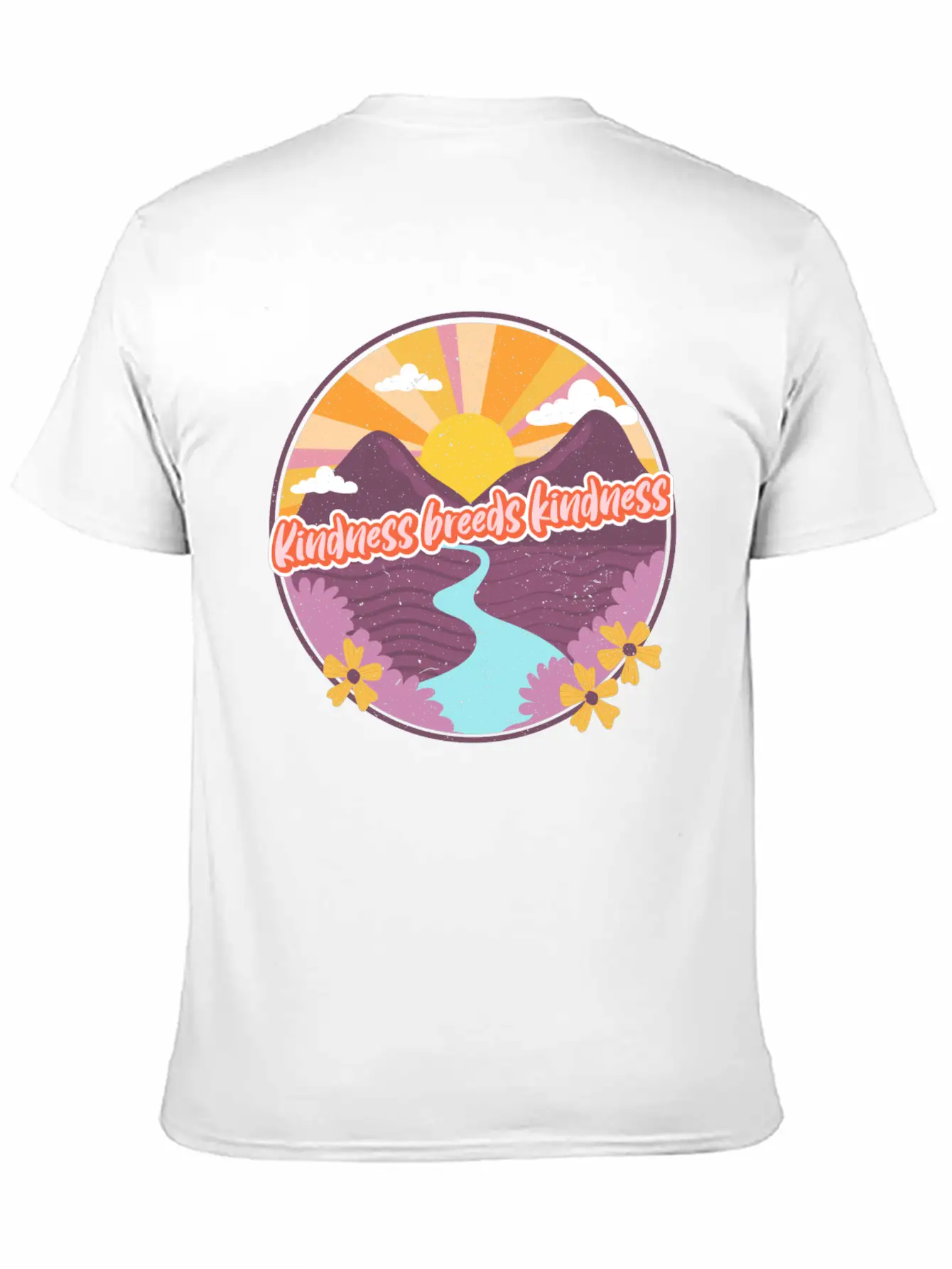 Kindness Breeds Kindness Art Frame Start The Wave Unisex Short Sleeve Soft Cotton T-Shirt – Casual Everyday Wear