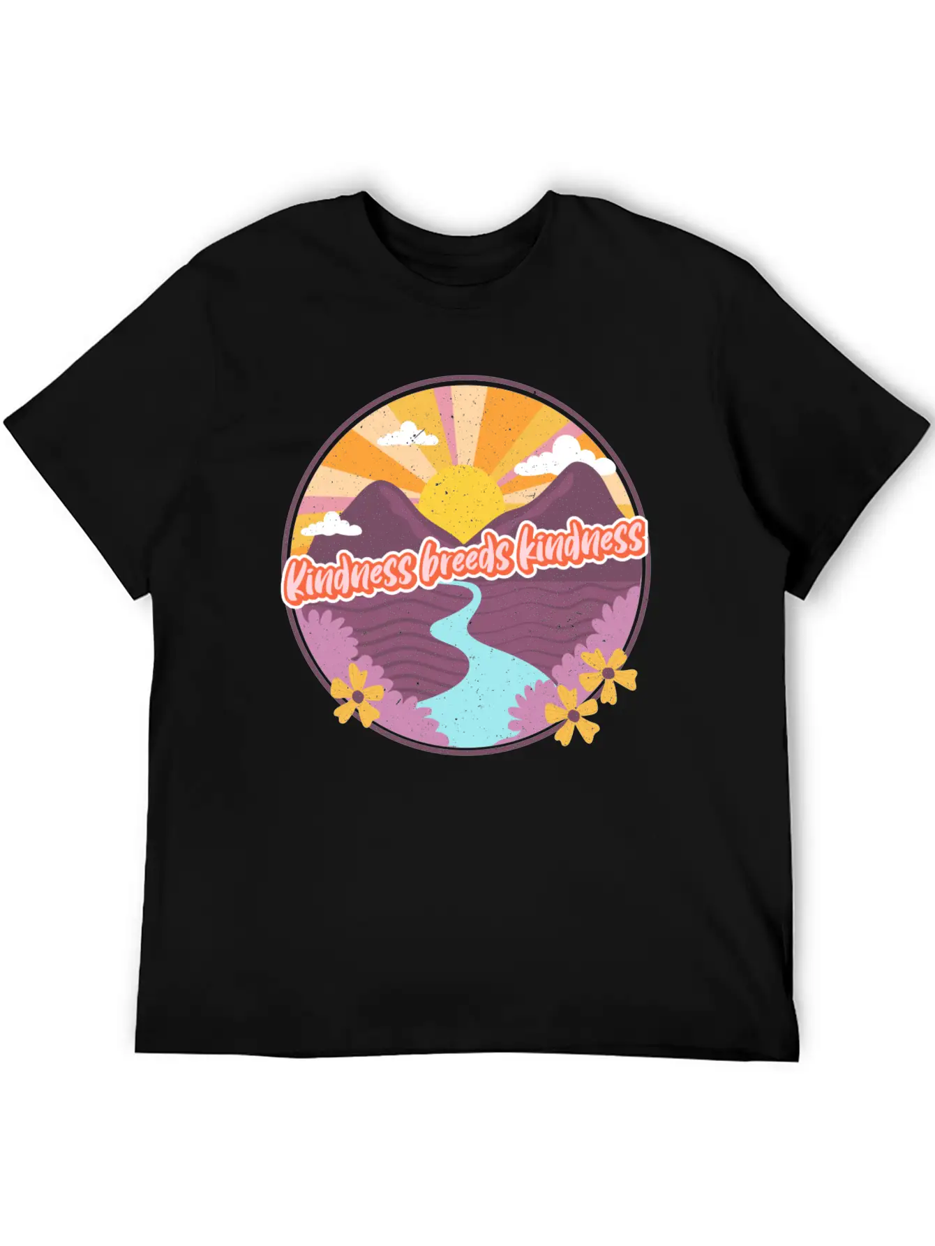 Kindness Breeds Kindness Art Frame Start The Wave Unisex Short Sleeve Soft Cotton T-Shirt – Casual Everyday Wear