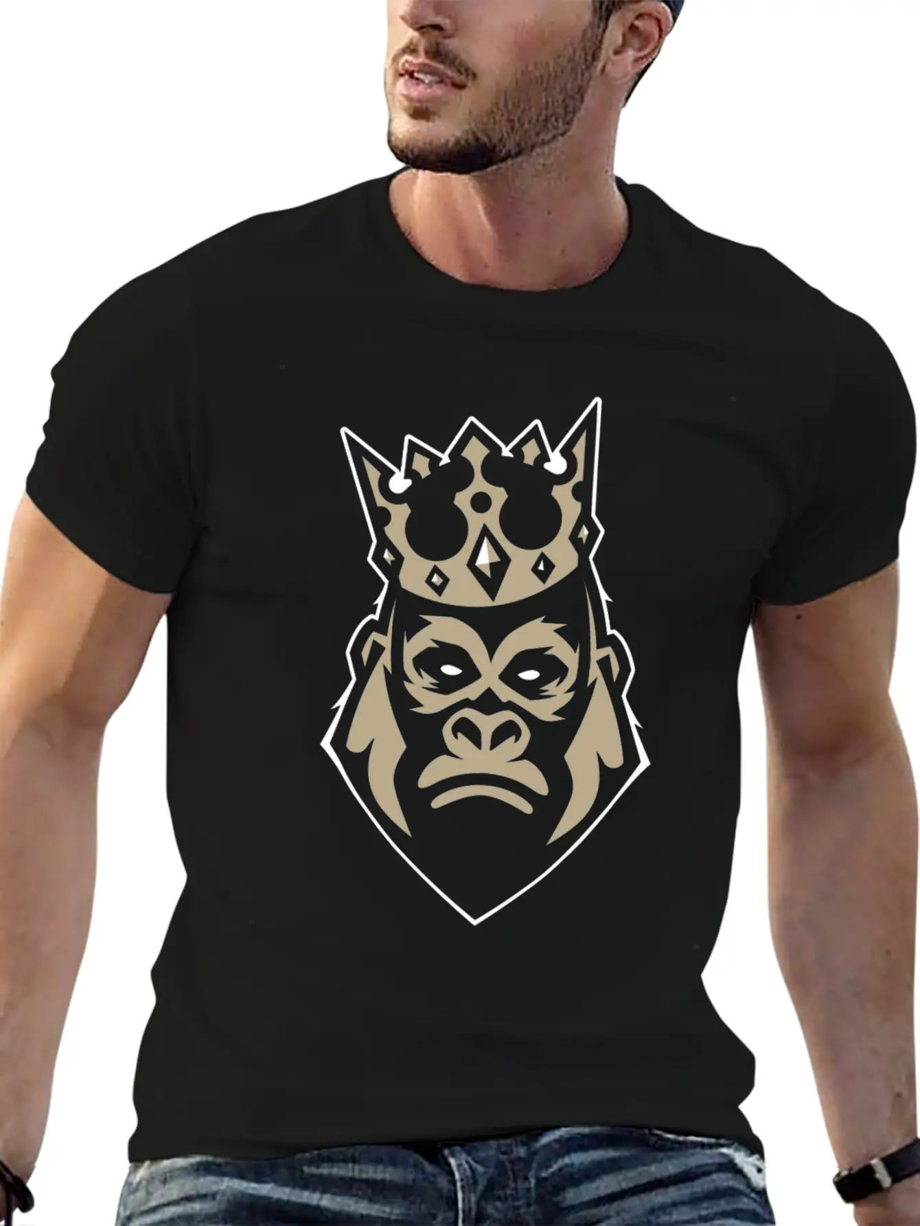 King Gorilla Silverback Monkey Ape Gift Basic Graphic T-Shirt – Daily Comfort In Soft Cotton