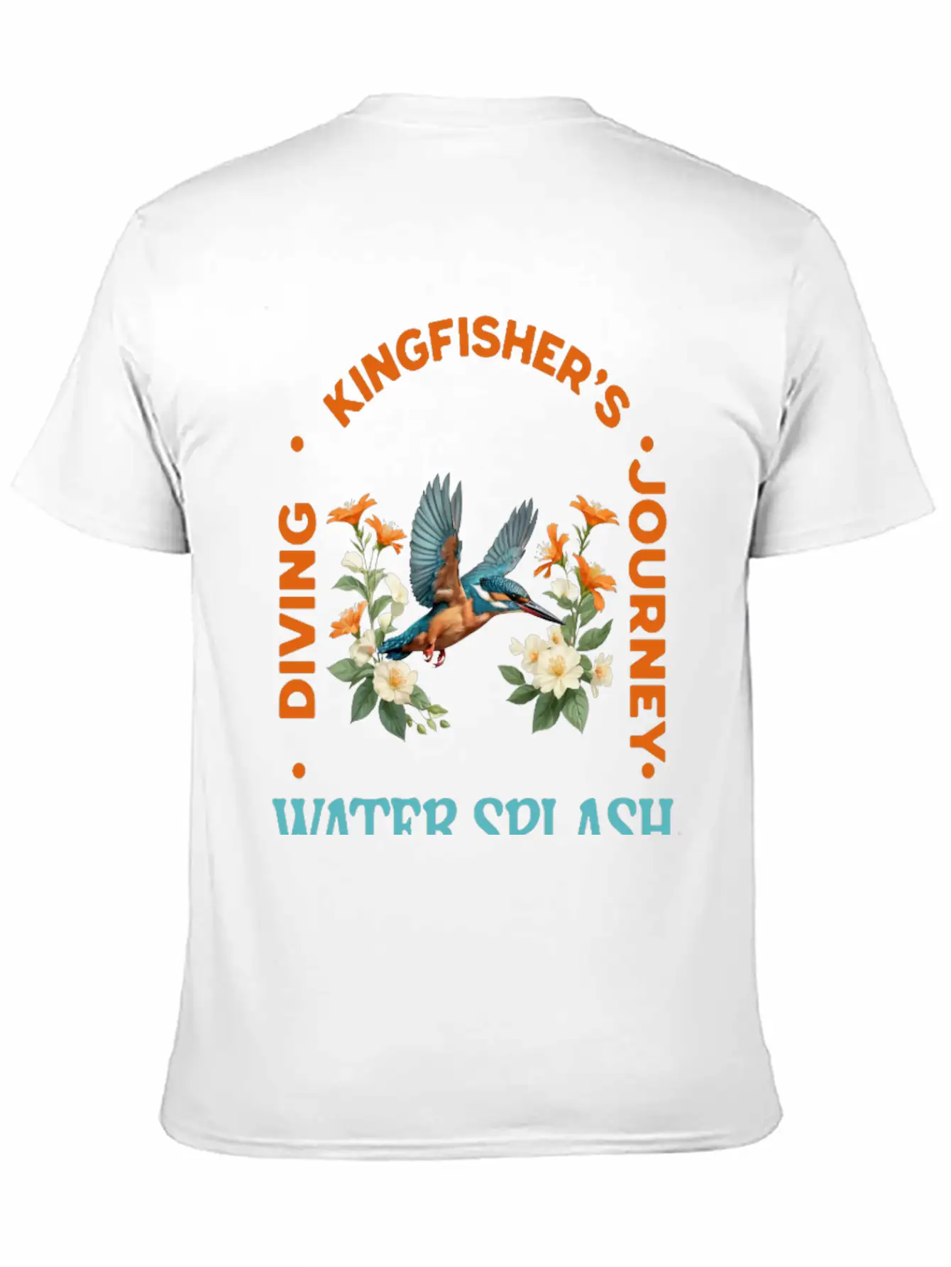 Kingfisher's Adventure - Water Splash Design Timeless Short Sleeve Tee – Comfy And Minimalist Design