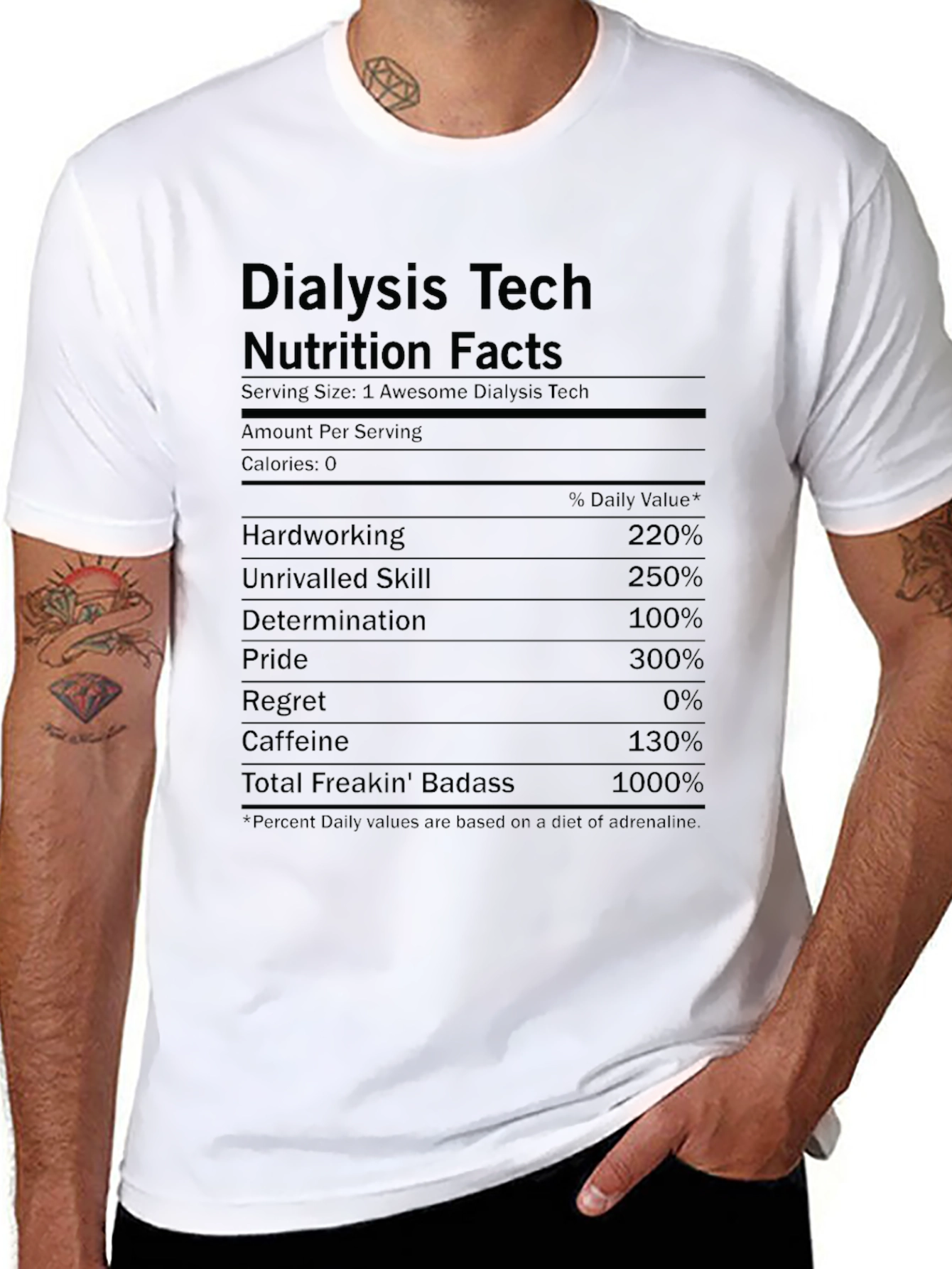 Dialysis Tech Nutrition Facts Funny T-Shirt