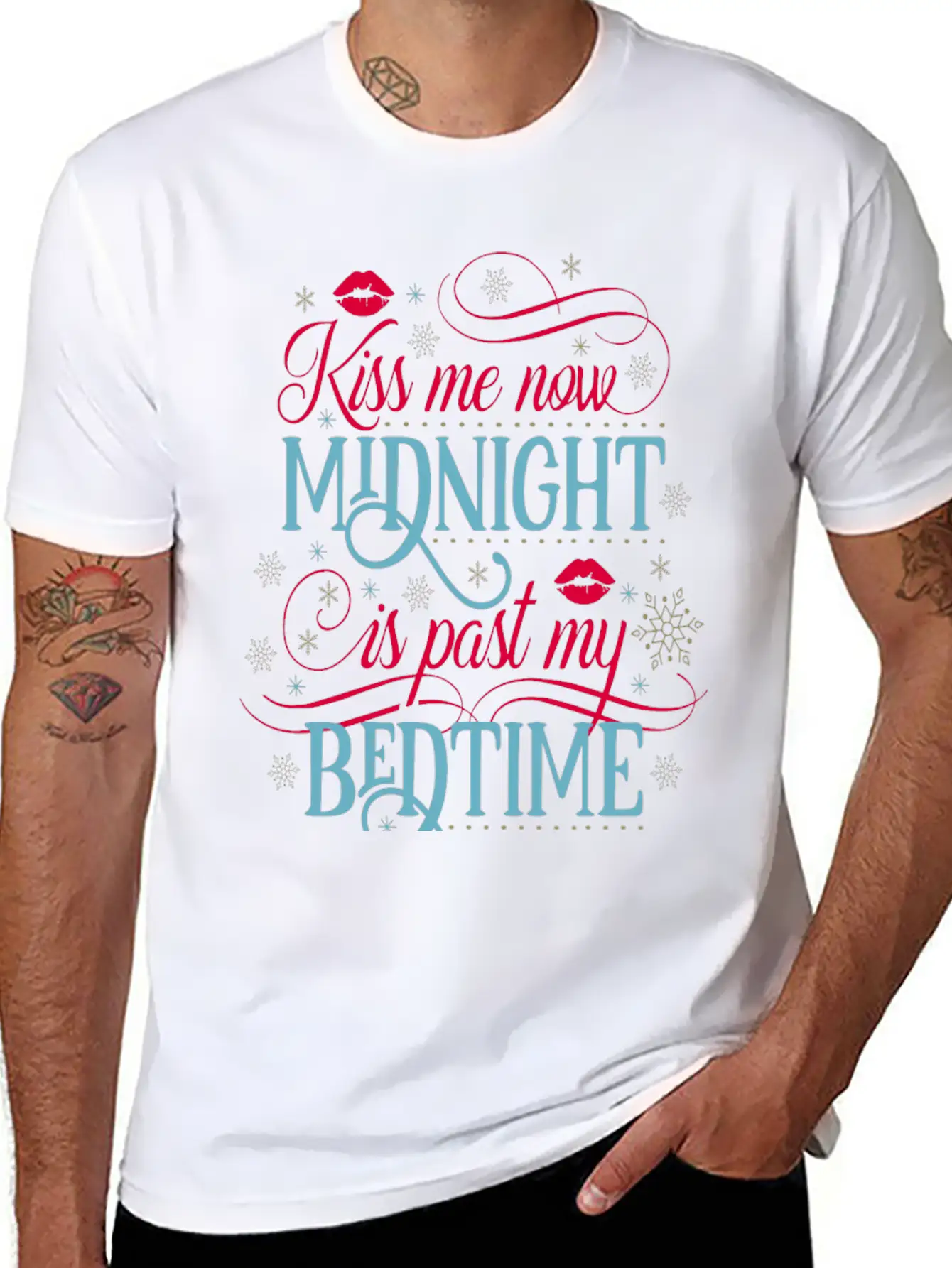 Kiss Me Now Midnight Stylish Everyday T-Shirt – Unisex Basic Cotton Tee