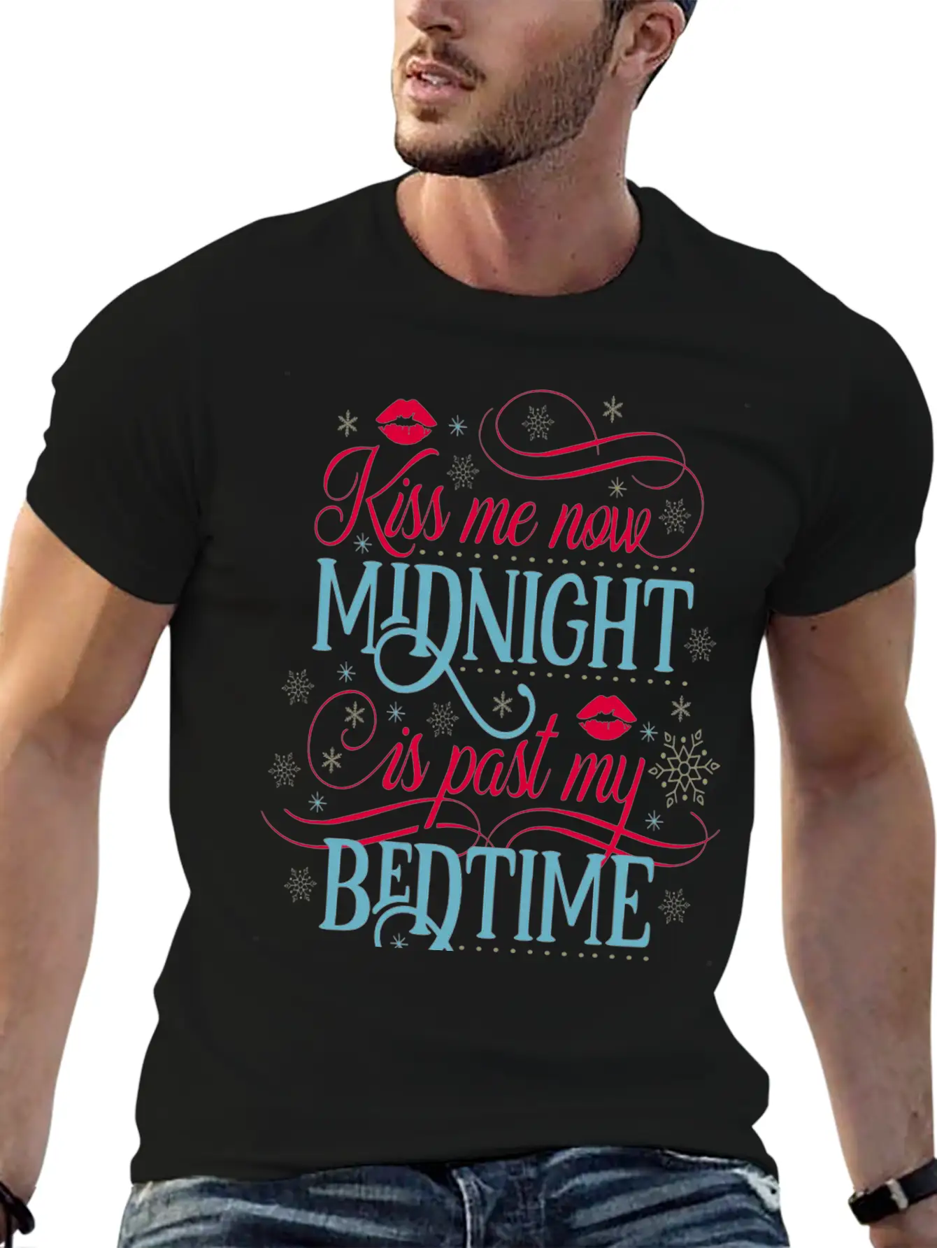 Kiss Me Now Midnight Stylish Everyday T-Shirt – Unisex Basic Cotton Tee