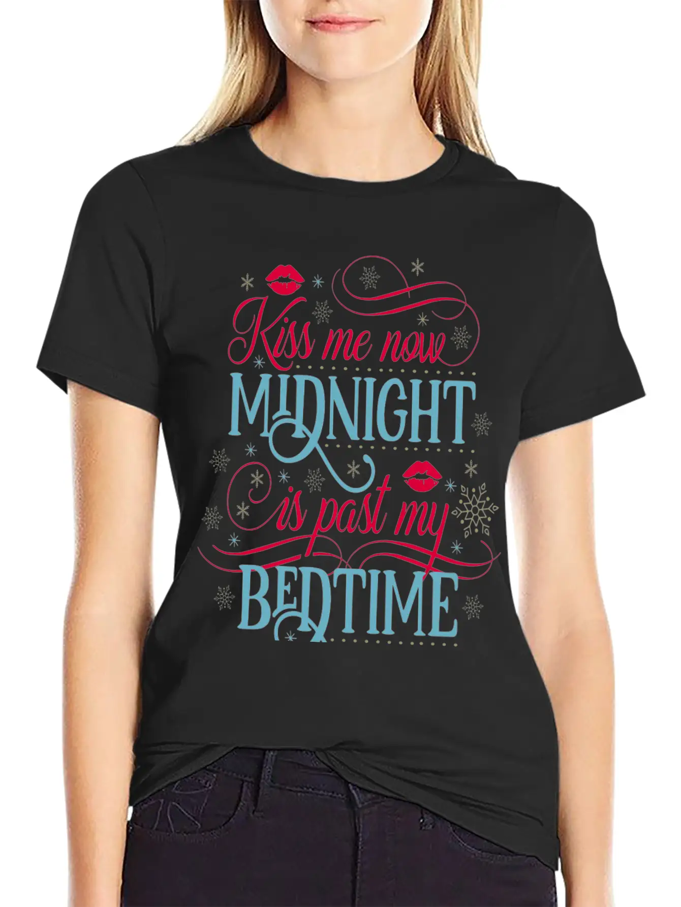 Kiss Me Now Midnight Stylish Everyday T-Shirt – Unisex Basic Cotton Tee