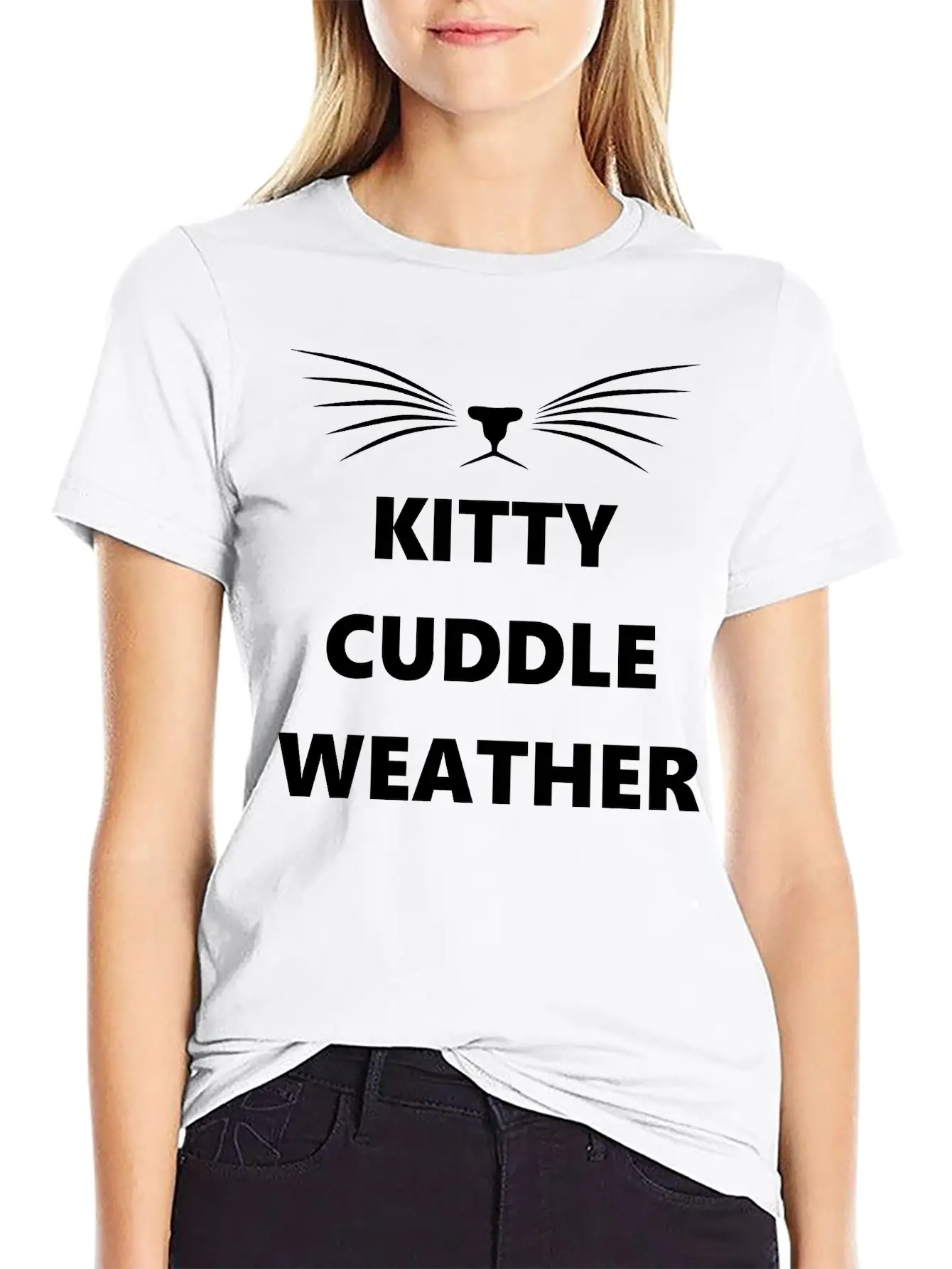 Kitty Cuddle Weather Basic Graphic T-Shirt – Daily Comfort In Soft Cotton