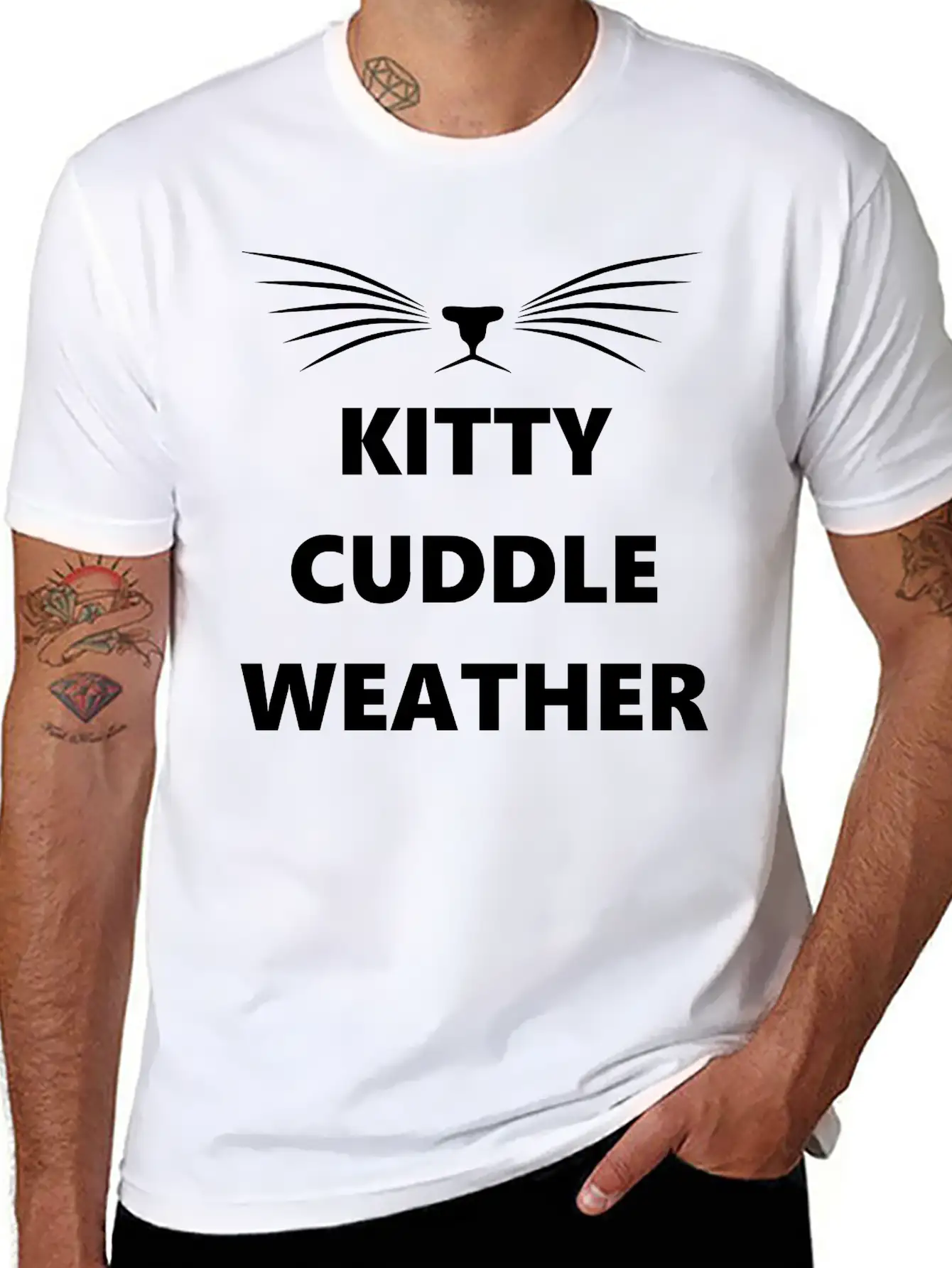 Kitty Cuddle Weather Basic Graphic T-Shirt – Daily Comfort In Soft Cotton